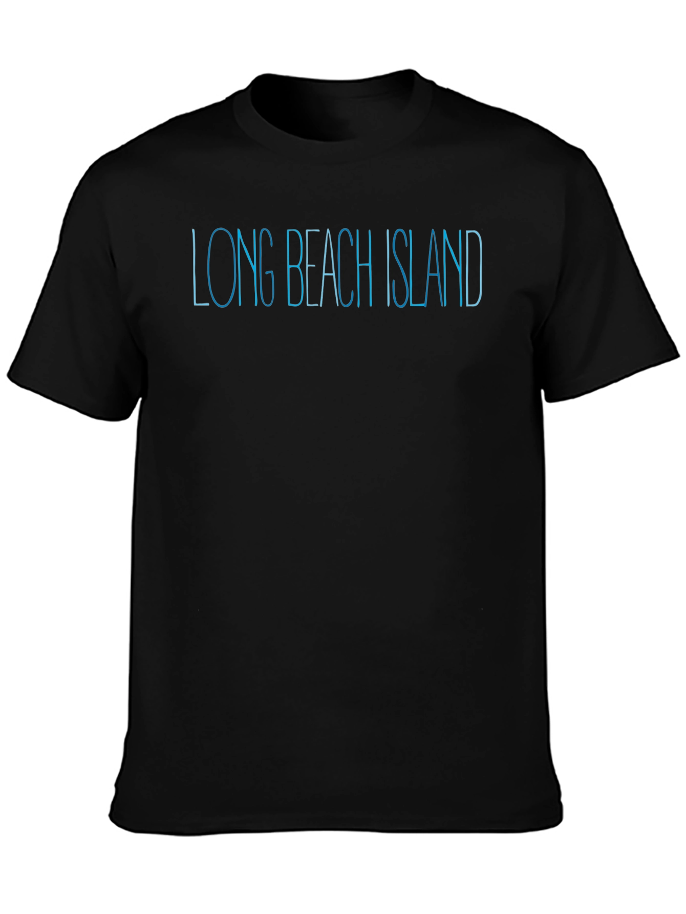 Long Beach Island Text Black T-Shirt