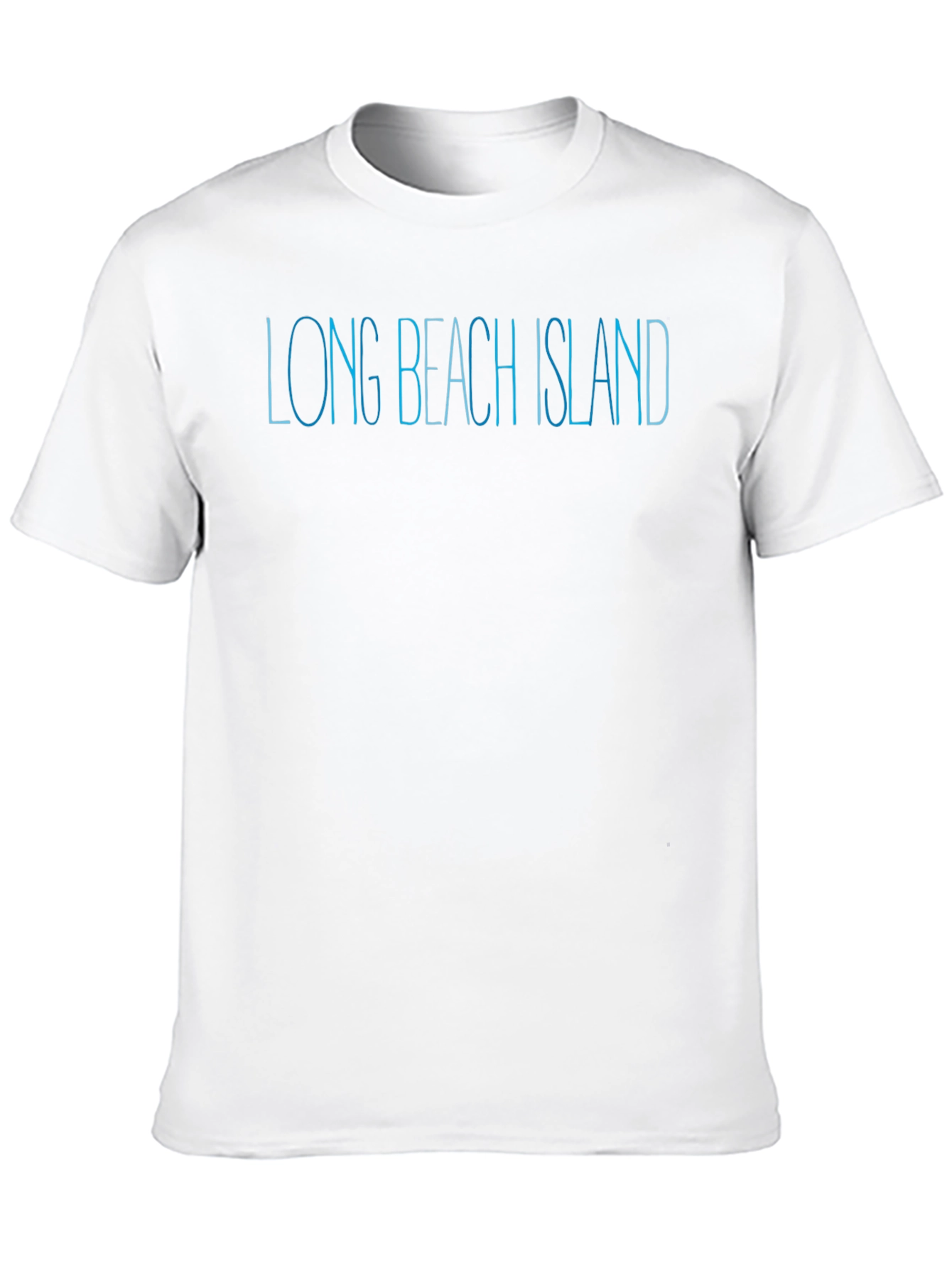 Long Beach Island Text Black T-Shirt