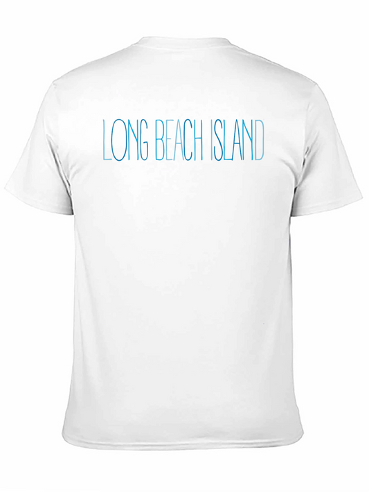 Long Beach Island Text Black T-Shirt