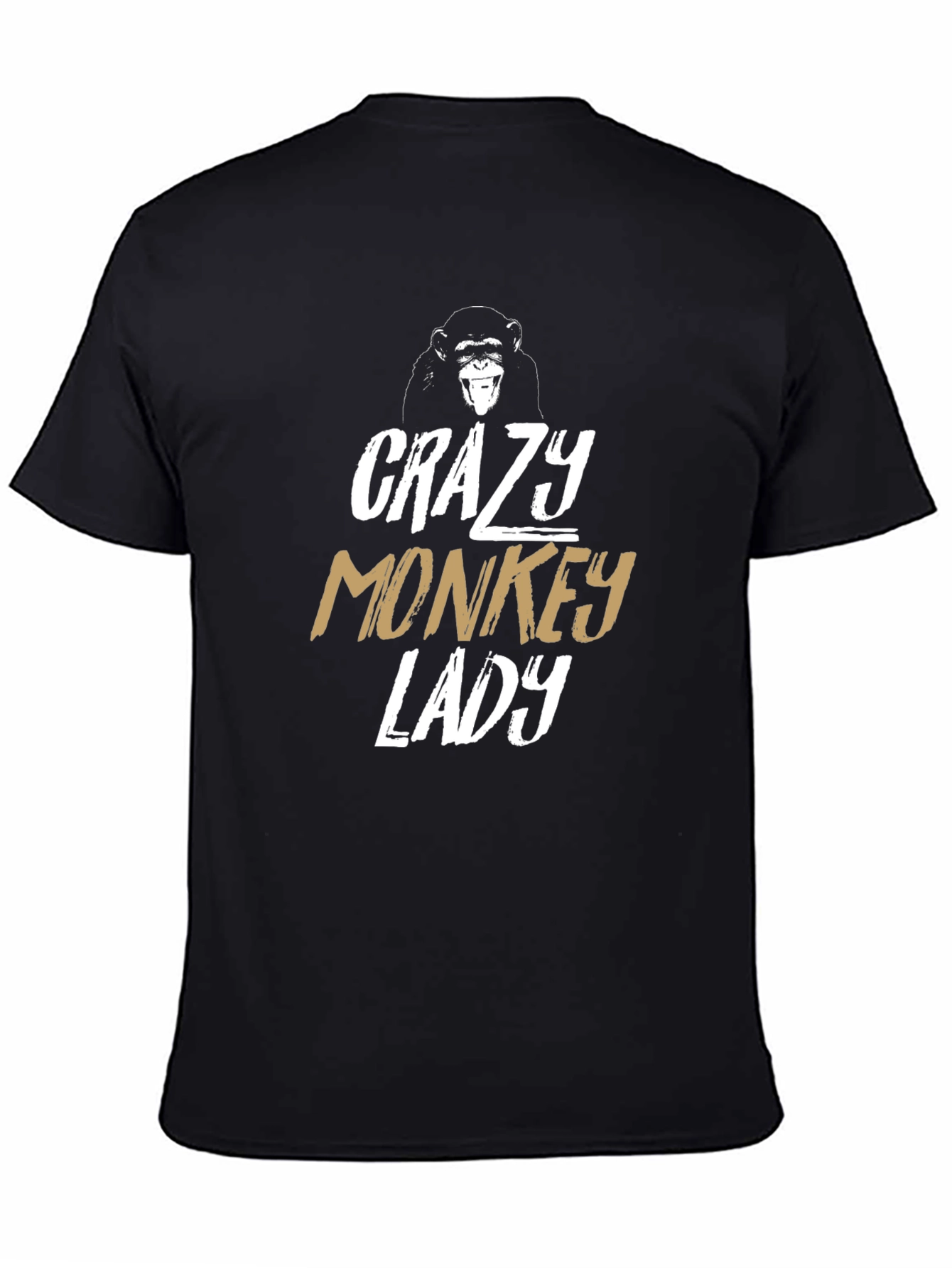 Crazy Monkey Lady Graphic Tee - Unique Design