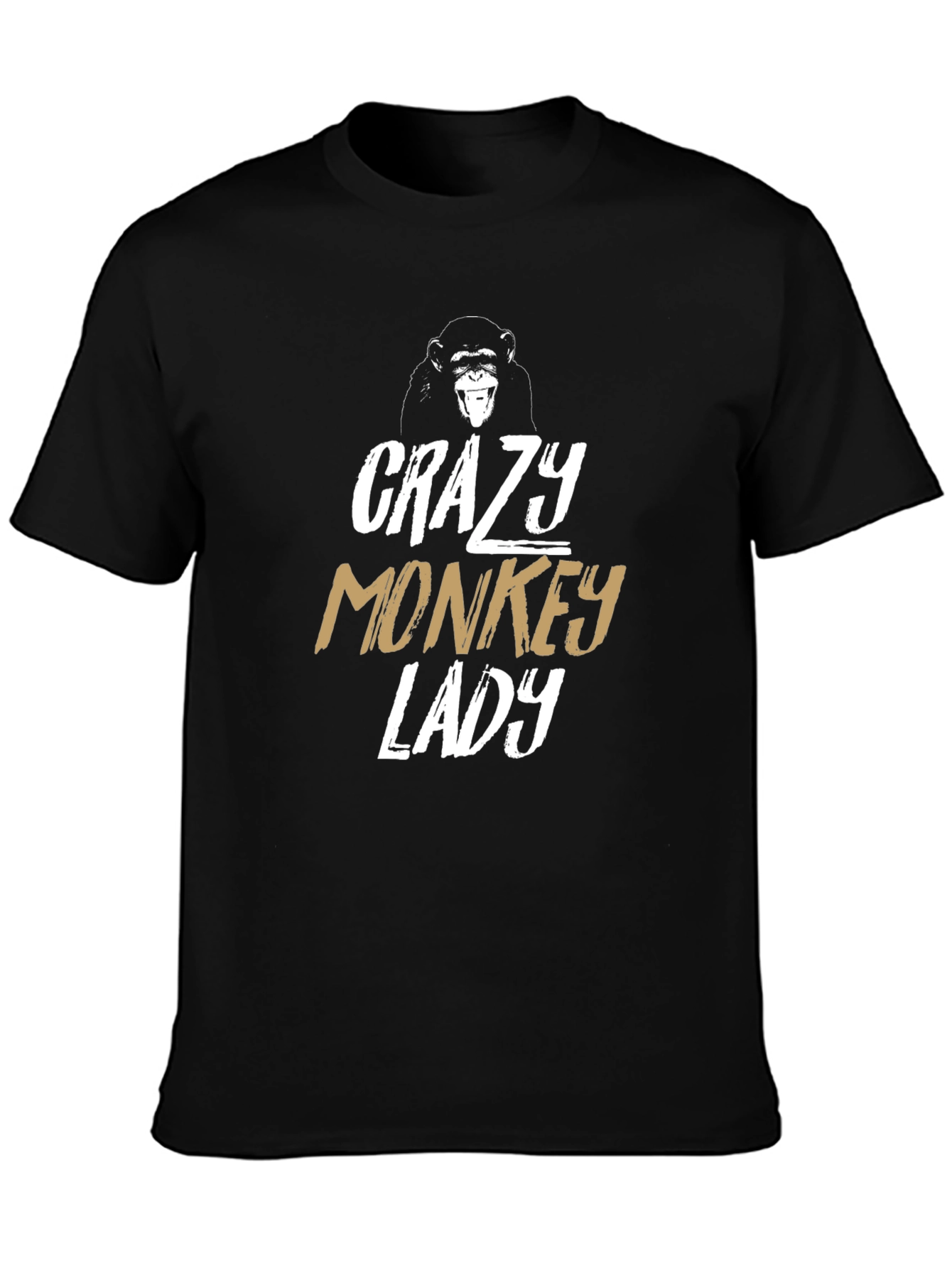 Crazy Monkey Lady Graphic Tee - Unique Design