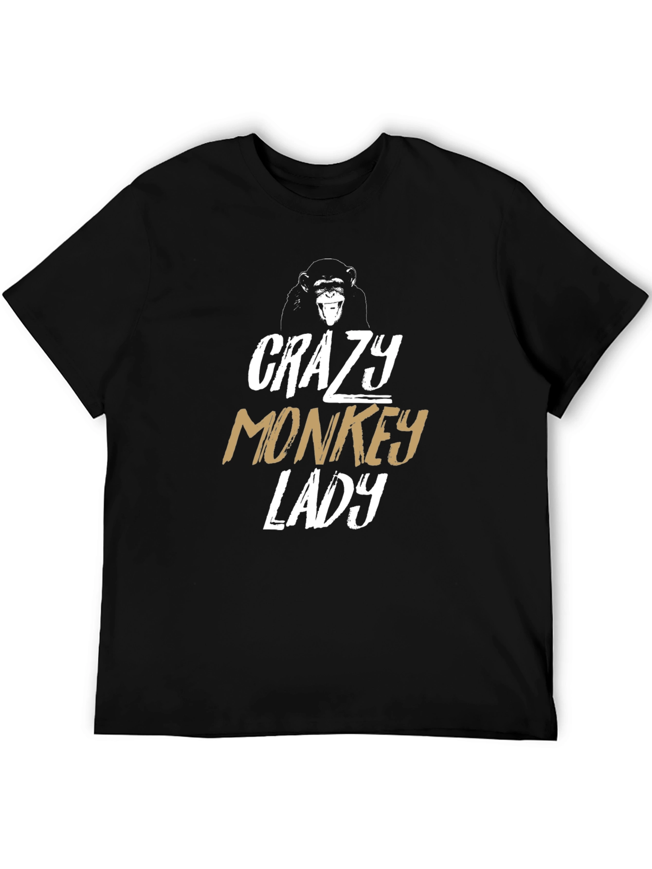 Crazy Monkey Lady Graphic Tee - Unique Design