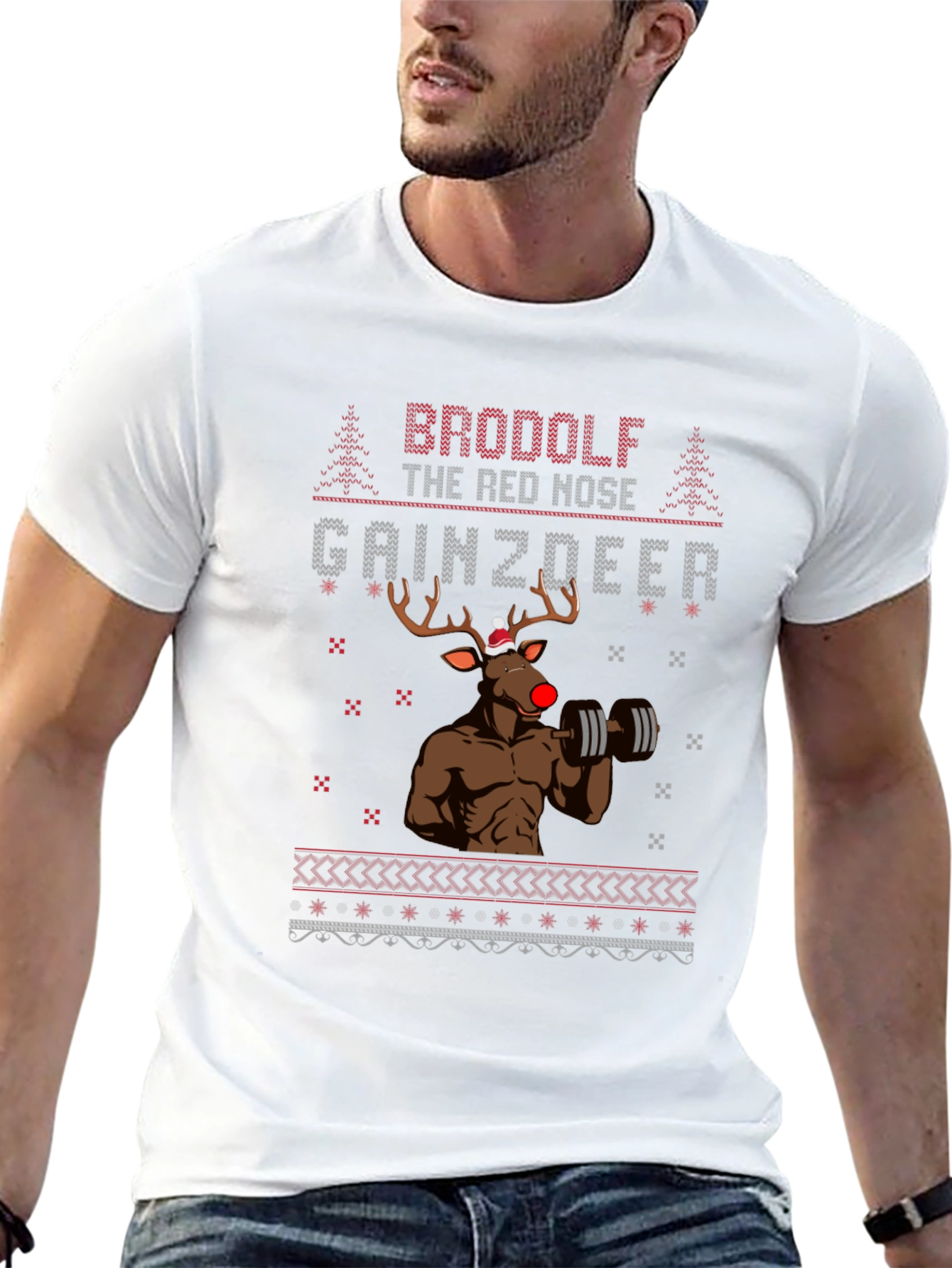 BroDolf Gainzdeer Christmas Black T-Shirt