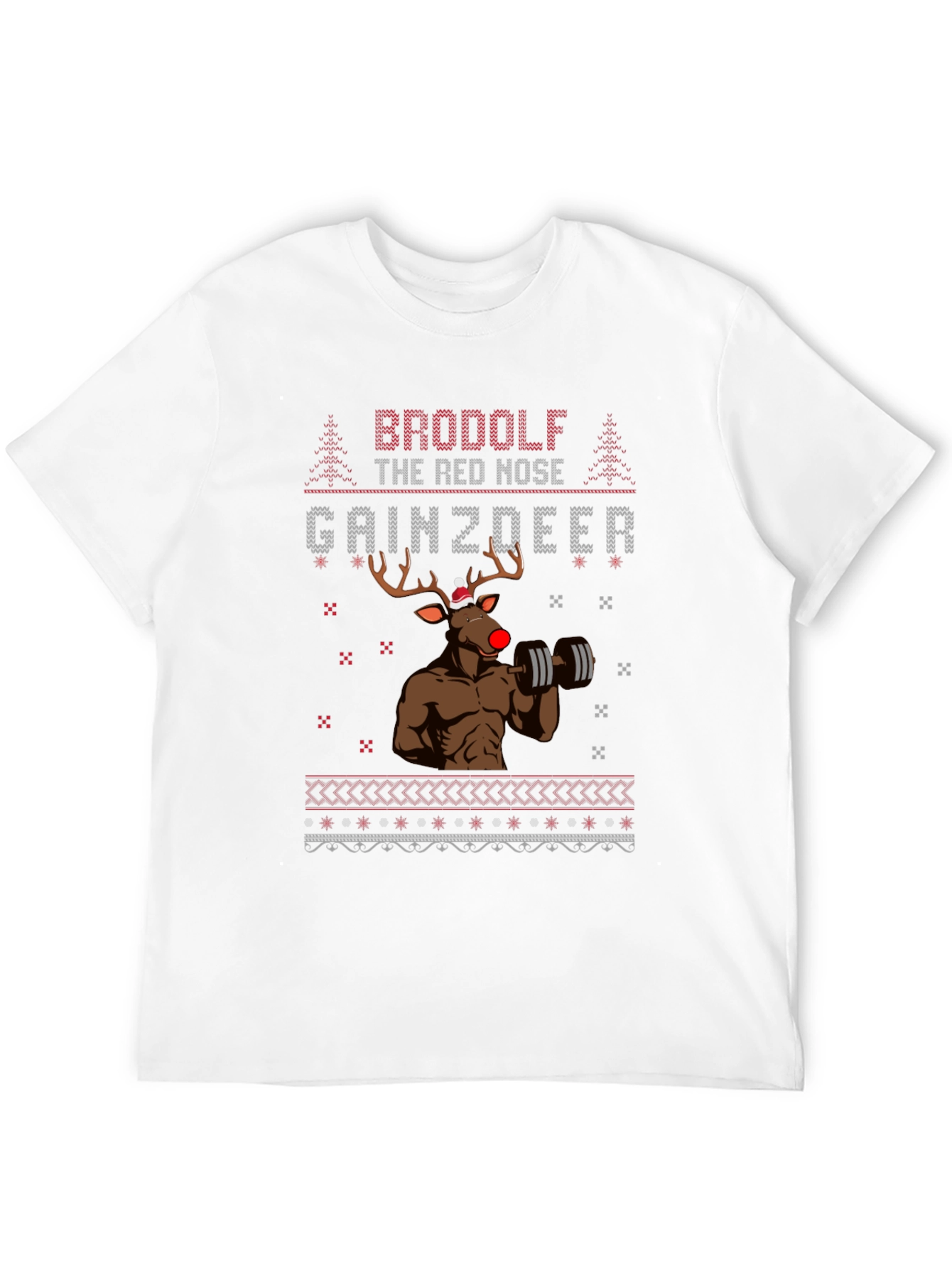 BroDolf Gainzdeer Christmas Black T-Shirt