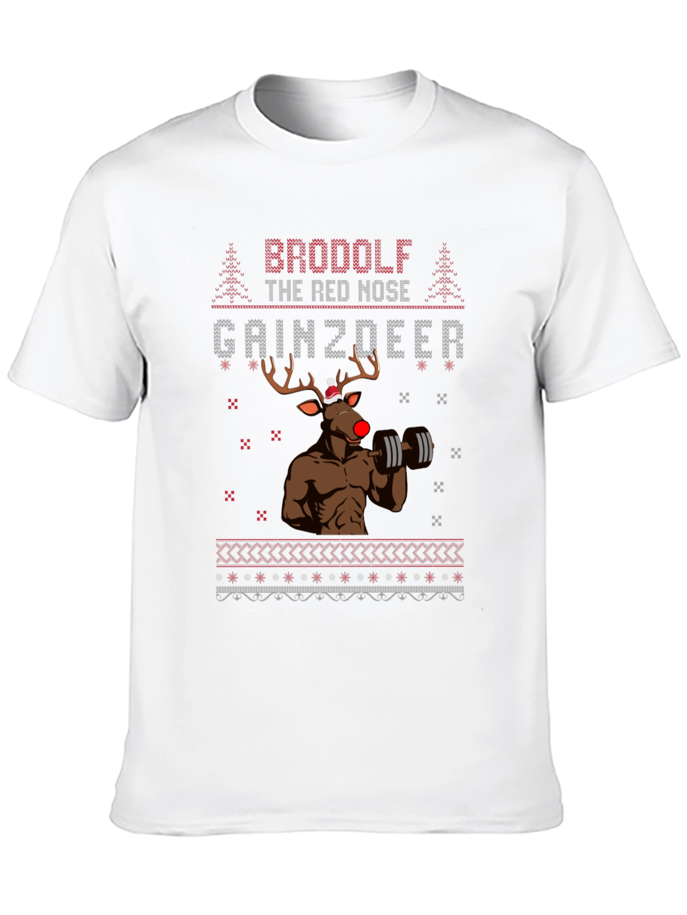 BroDolf Gainzdeer Christmas Black T-Shirt