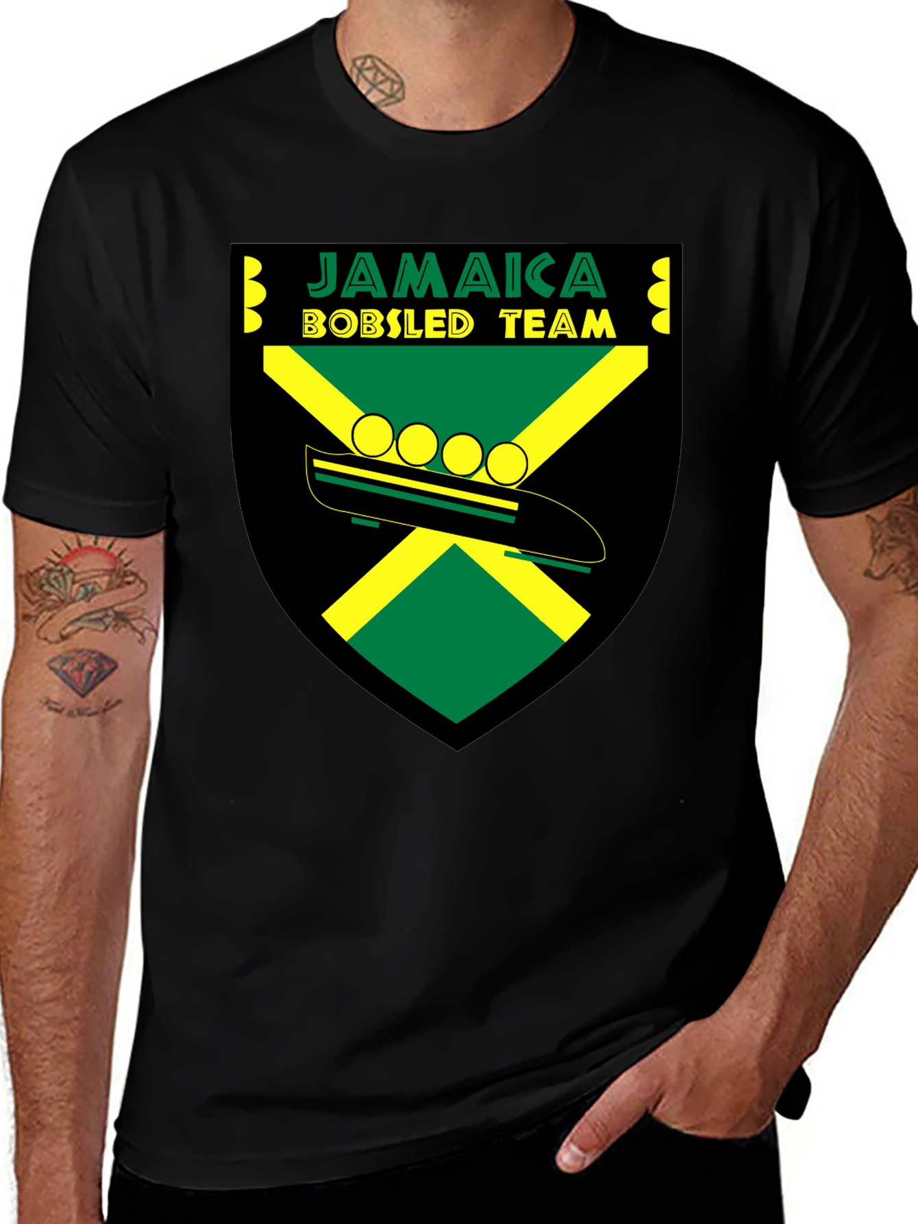 Jamaica Bobsled Team Graphic Tee - Cool Retro Design