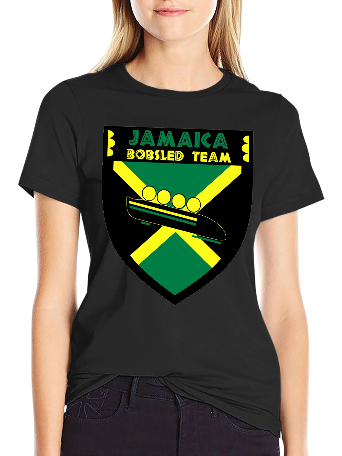 Jamaica Bobsled Team Graphic Tee - Cool Retro Design
