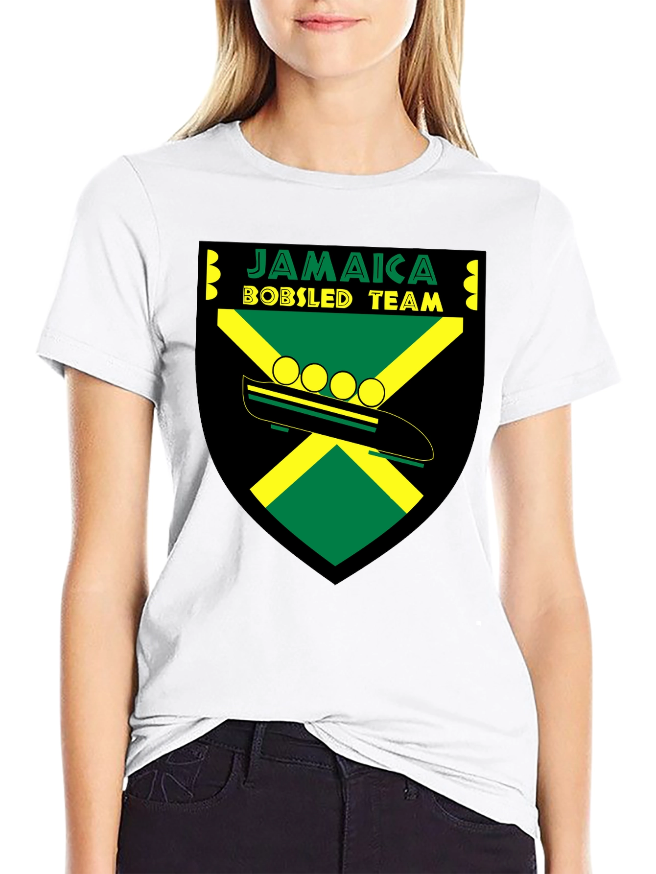 Jamaica Bobsled Team Graphic Tee - Cool Retro Design