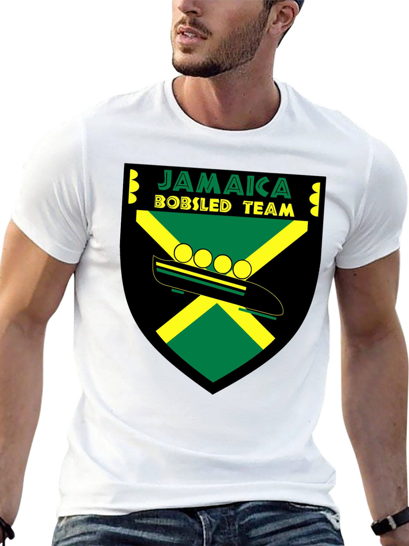 Jamaica Bobsled Team Graphic Tee - Cool Retro Design