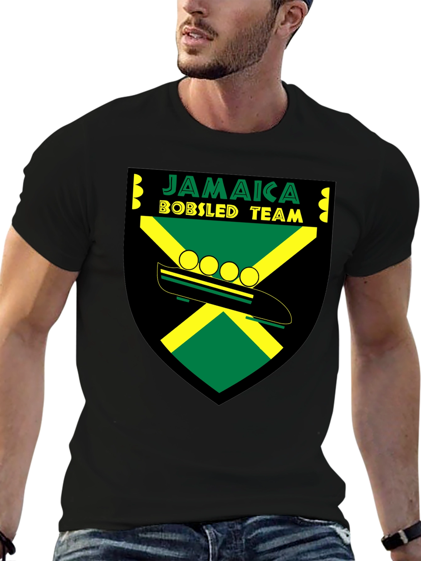 Jamaica Bobsled Team Graphic Tee - Cool Retro Design