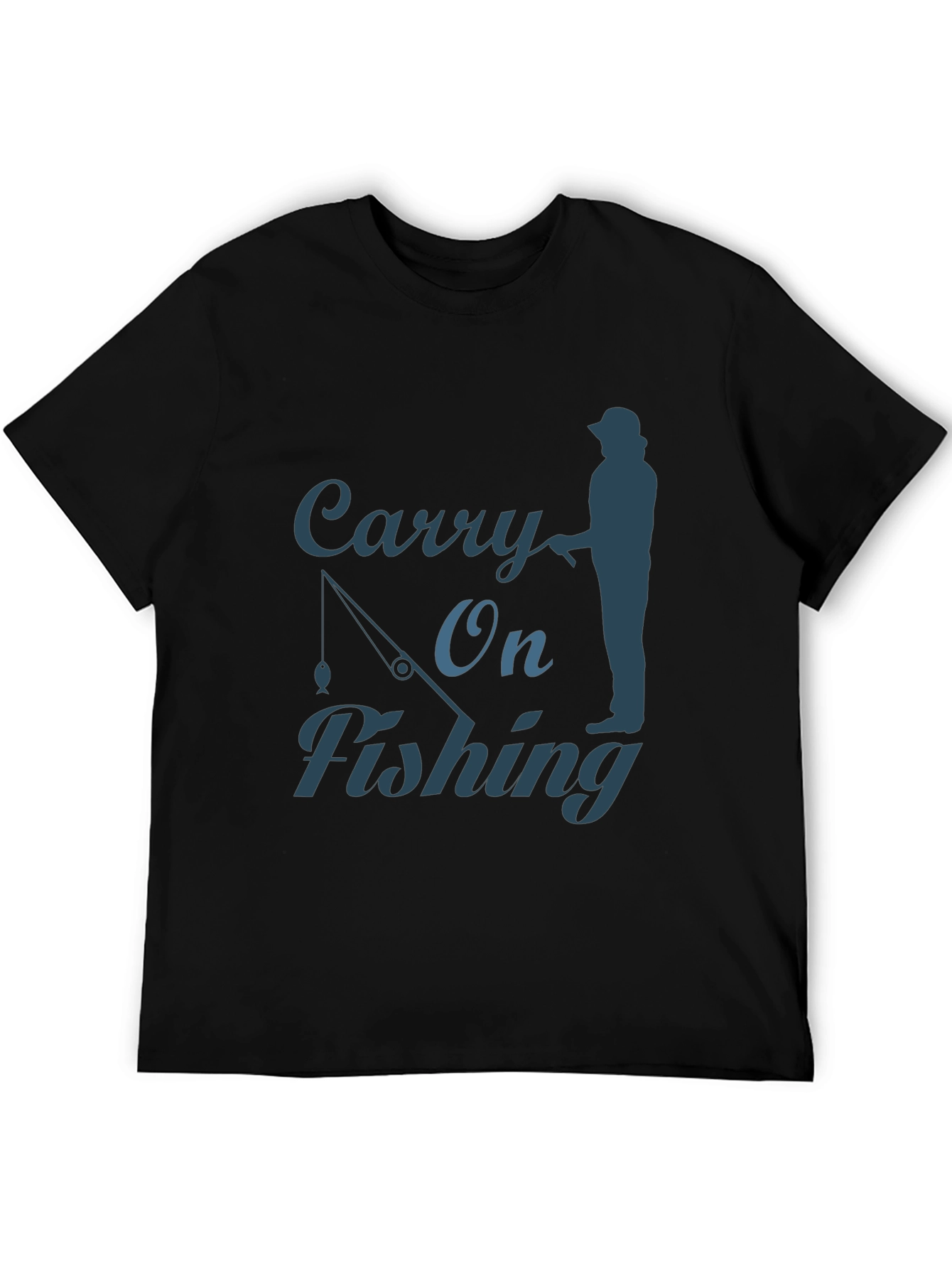 Carry On Fishing Black Graphic T-Shirt
