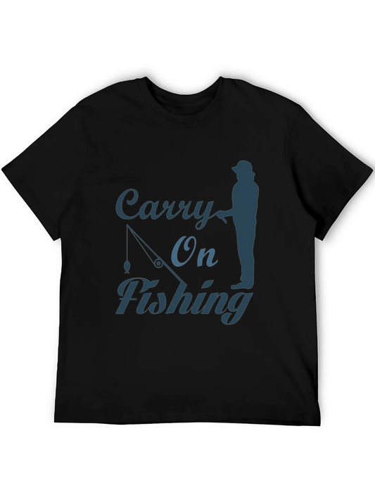 Carry On Fishing Black Graphic T-Shirt