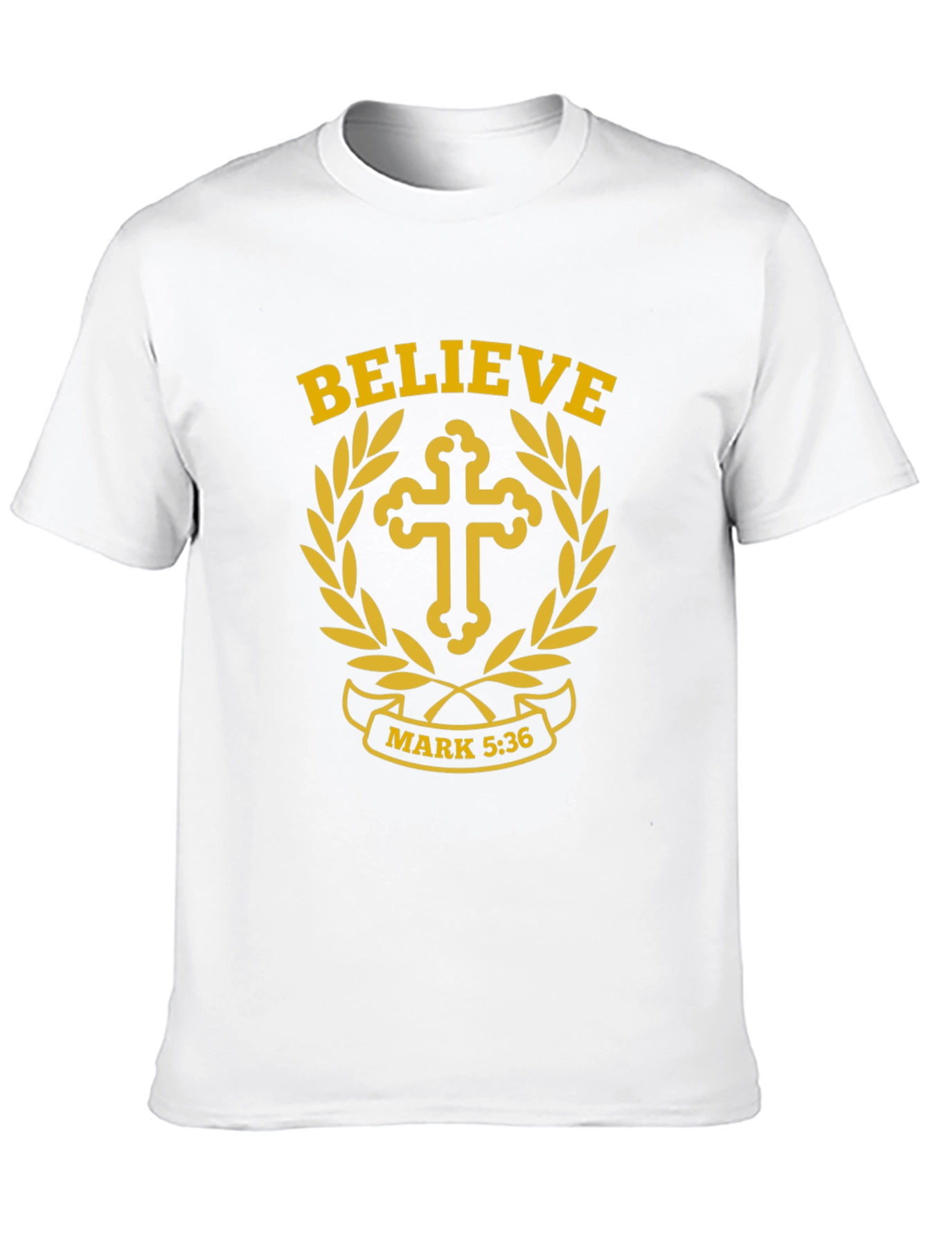 Believe T-Shirt with Cross and Scripture