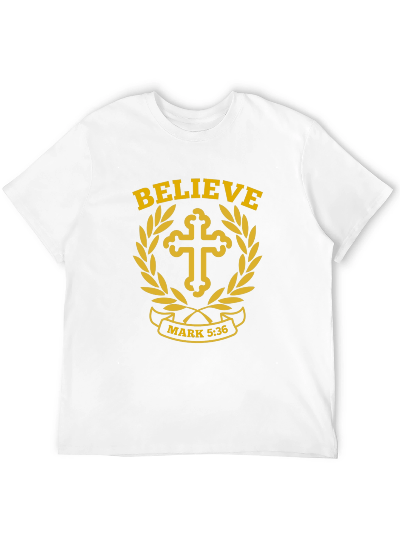 Believe T-Shirt with Cross and Scripture