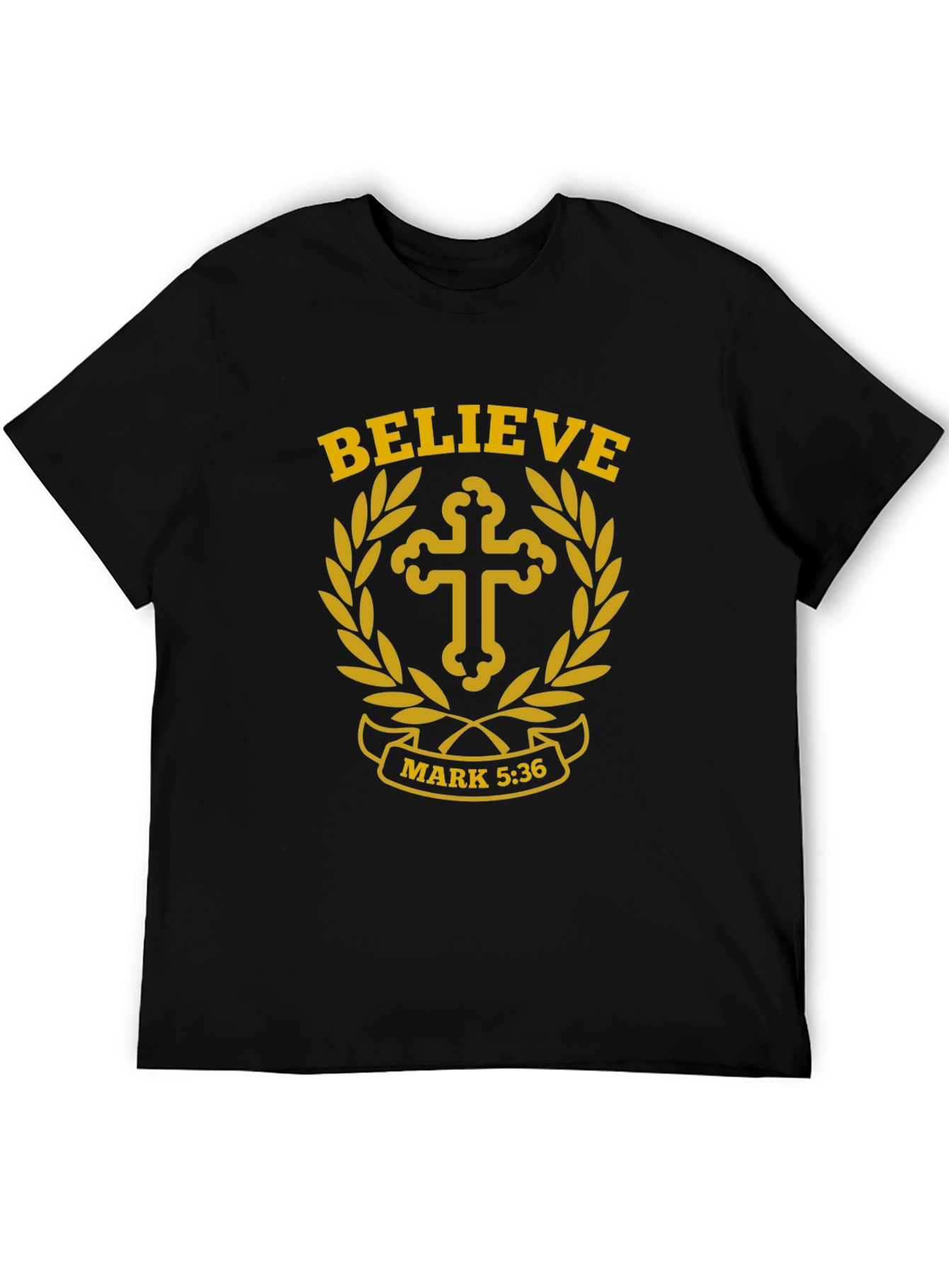 Believe T-Shirt with Cross and Scripture