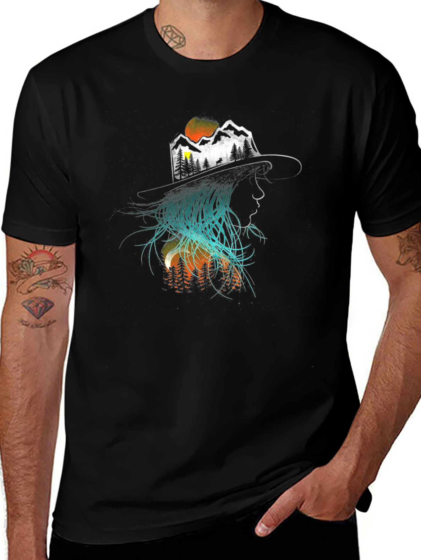 Nature Woman Graphic Tee - Black T-Shirt