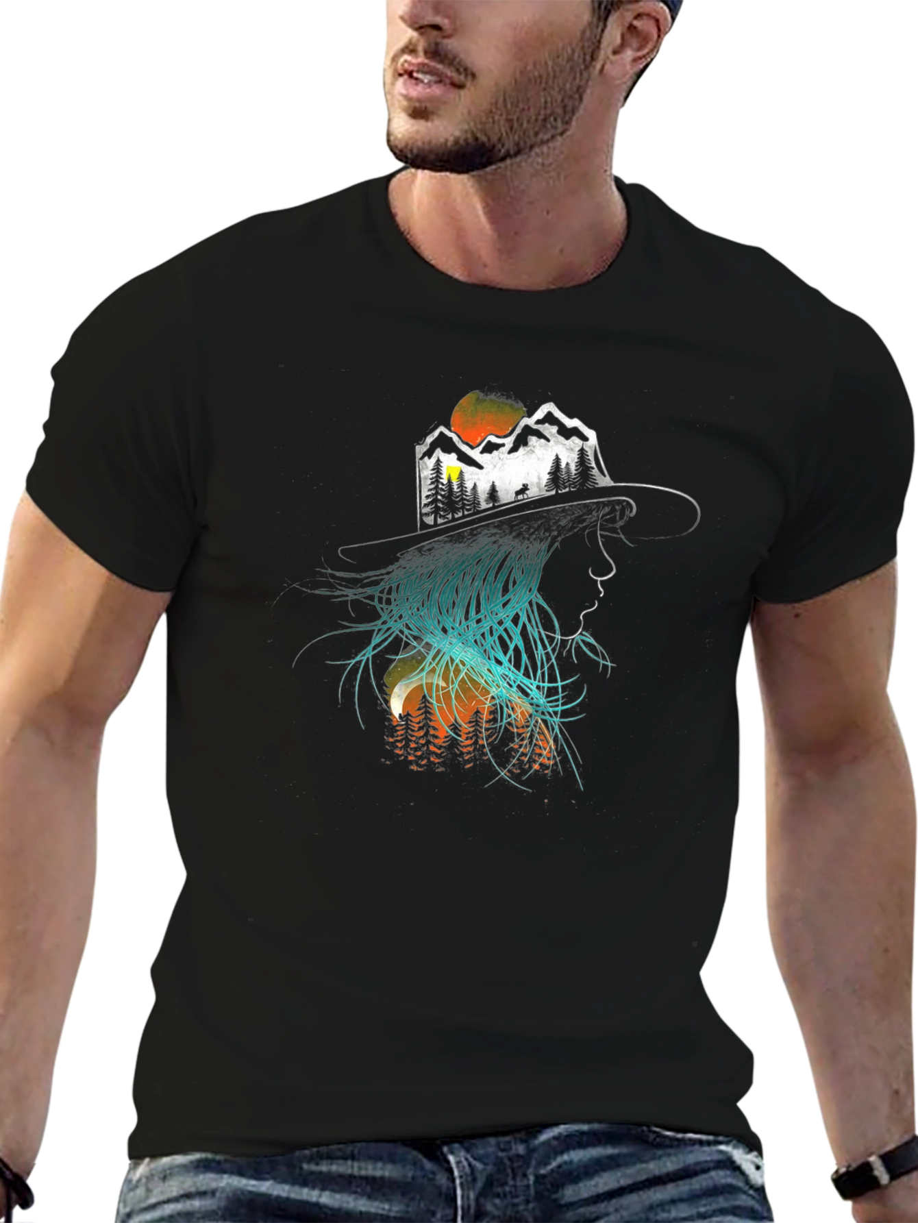 Nature Woman Graphic Tee - Black T-Shirt