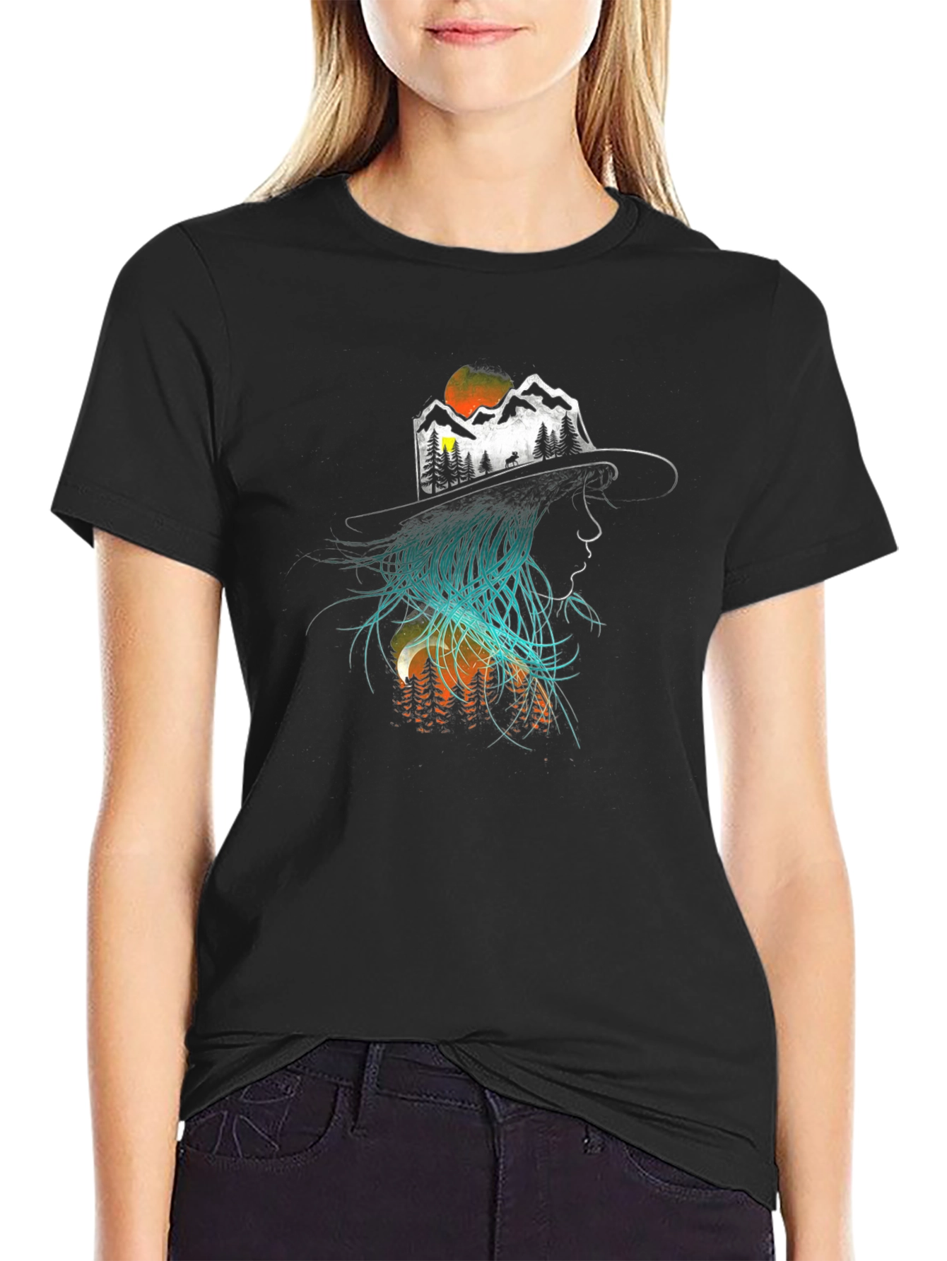 Nature Woman Graphic Tee - Black T-Shirt