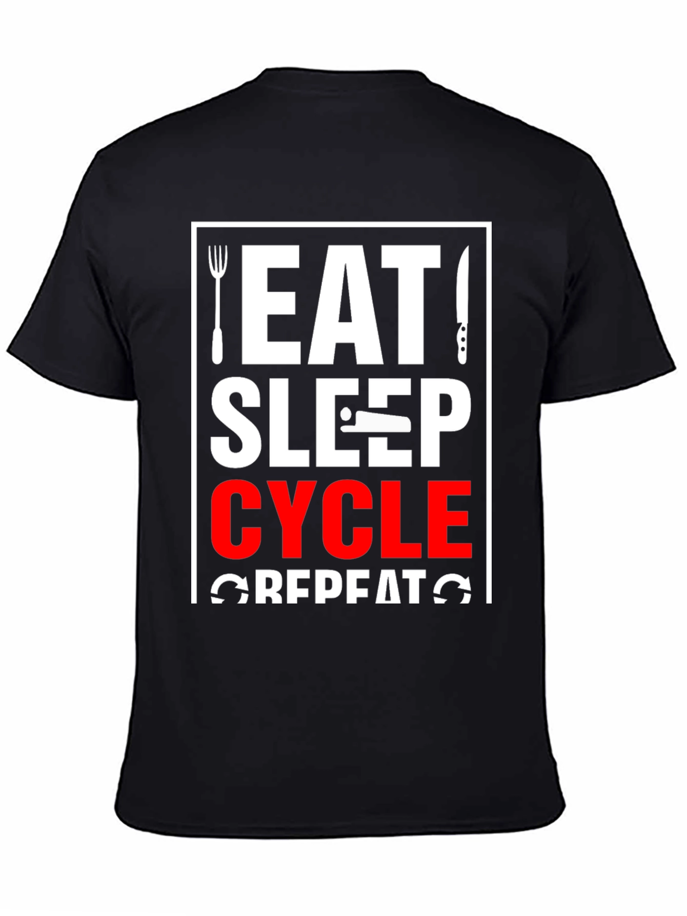 Eat Sleep Cycle Repeat T-Shirt - Black