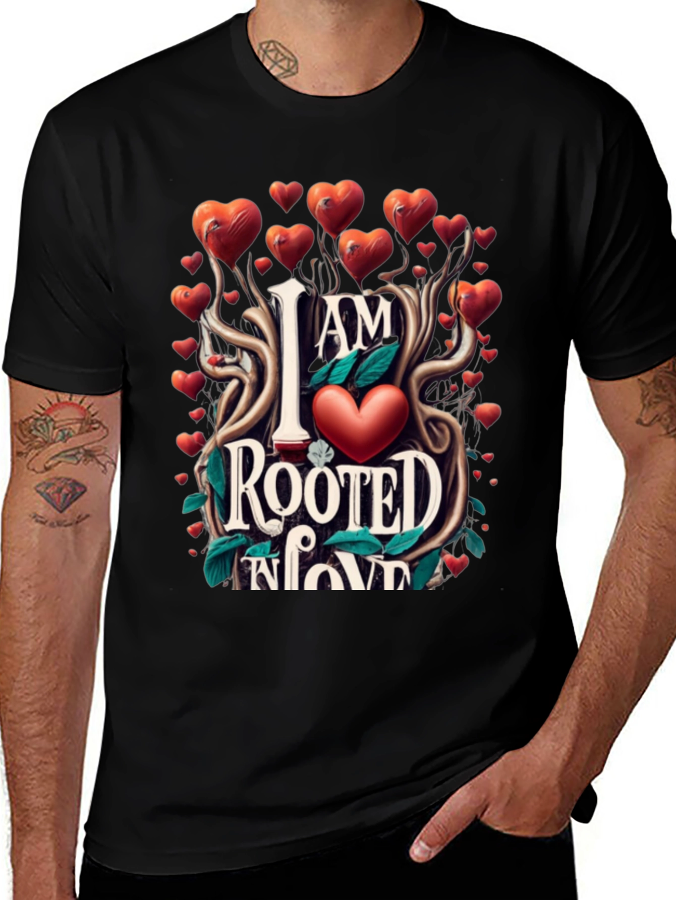 Rooted in Love Graphic T-Shirt - Heart Design