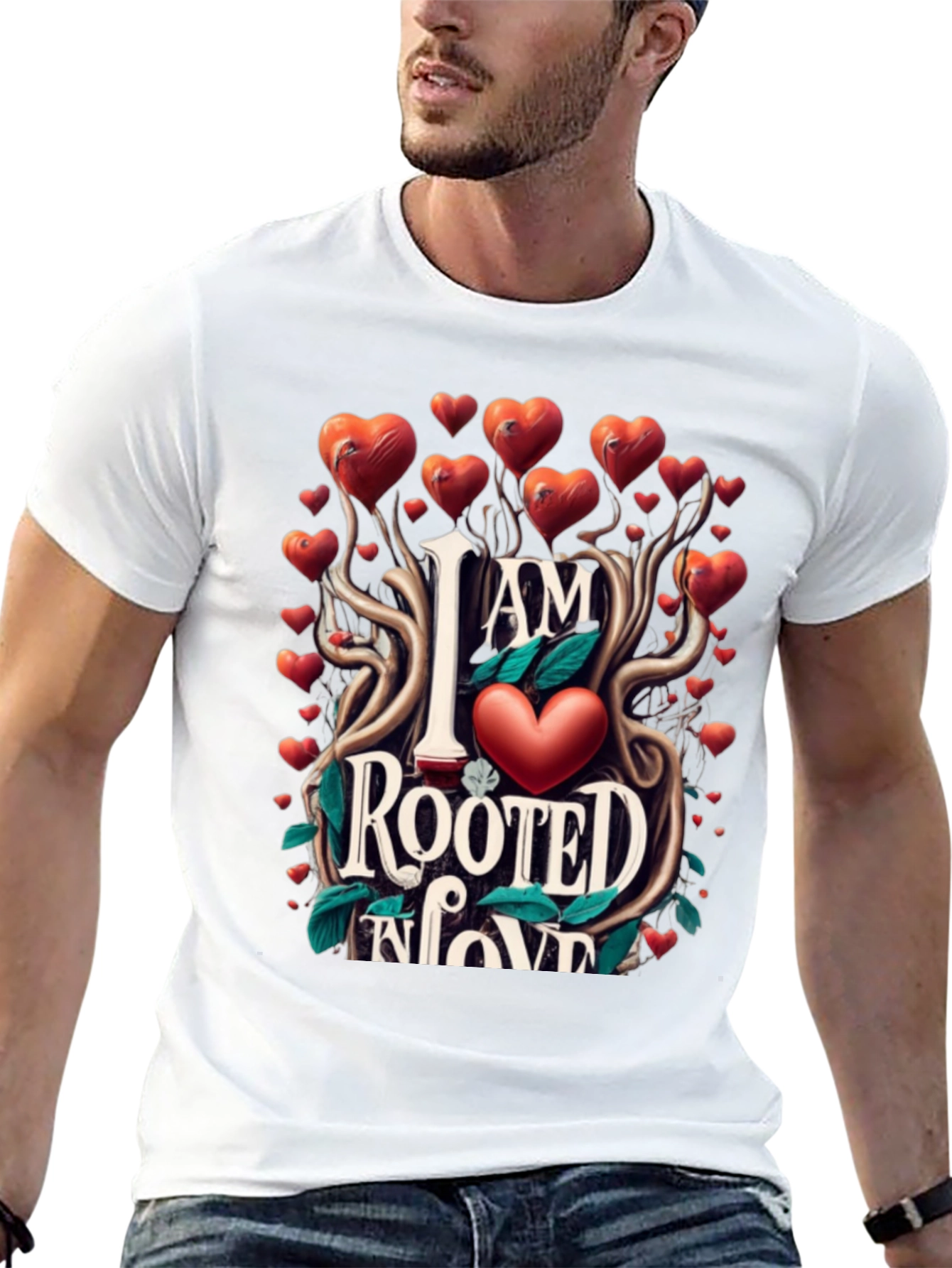 Rooted in Love Graphic T-Shirt - Heart Design