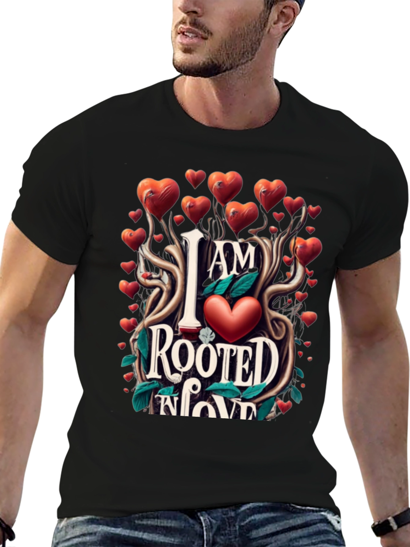 Rooted in Love Graphic T-Shirt - Heart Design