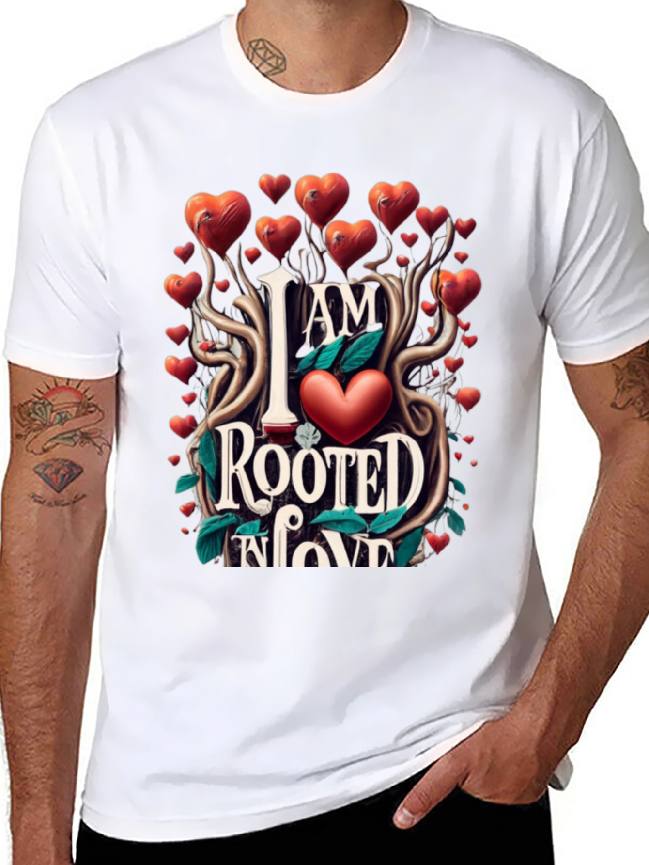 Rooted in Love Graphic T-Shirt - Heart Design