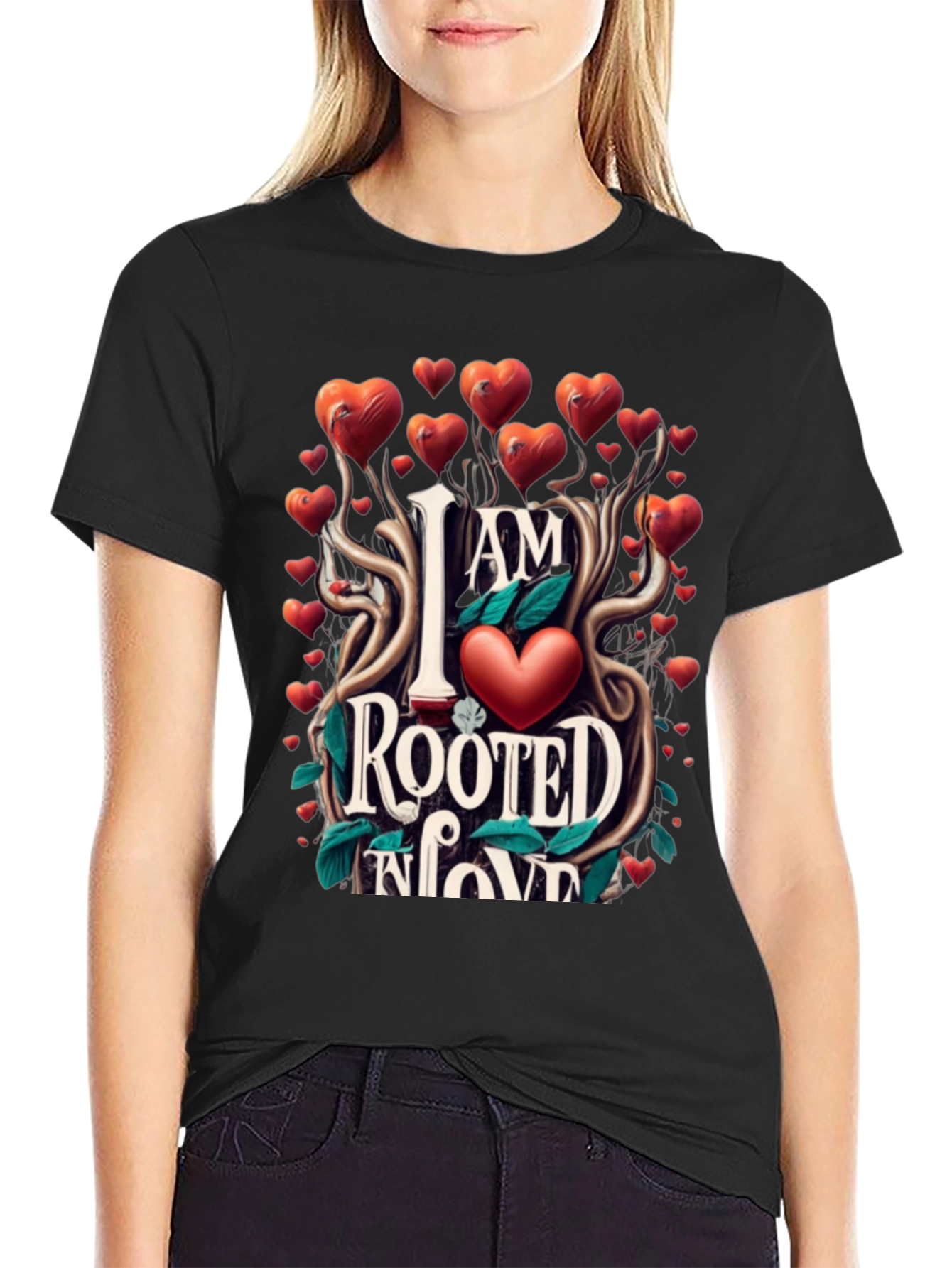 Rooted in Love Graphic T-Shirt - Heart Design