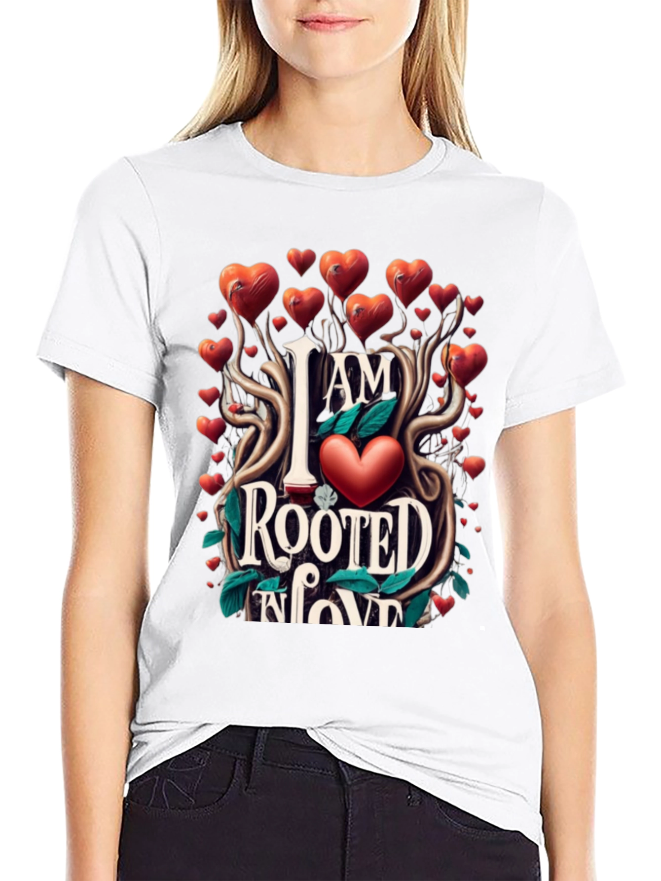 Rooted in Love Graphic T-Shirt - Heart Design