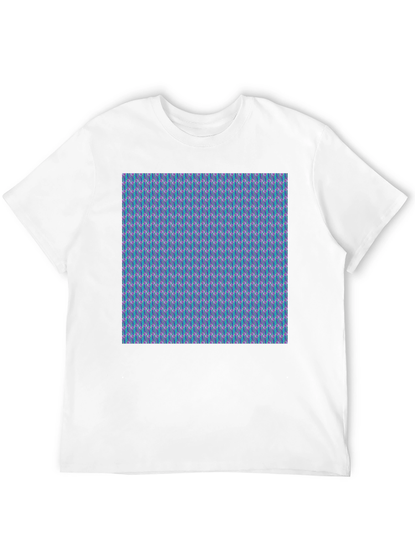 Patterned Crew Neck T-Shirt - Modern Style