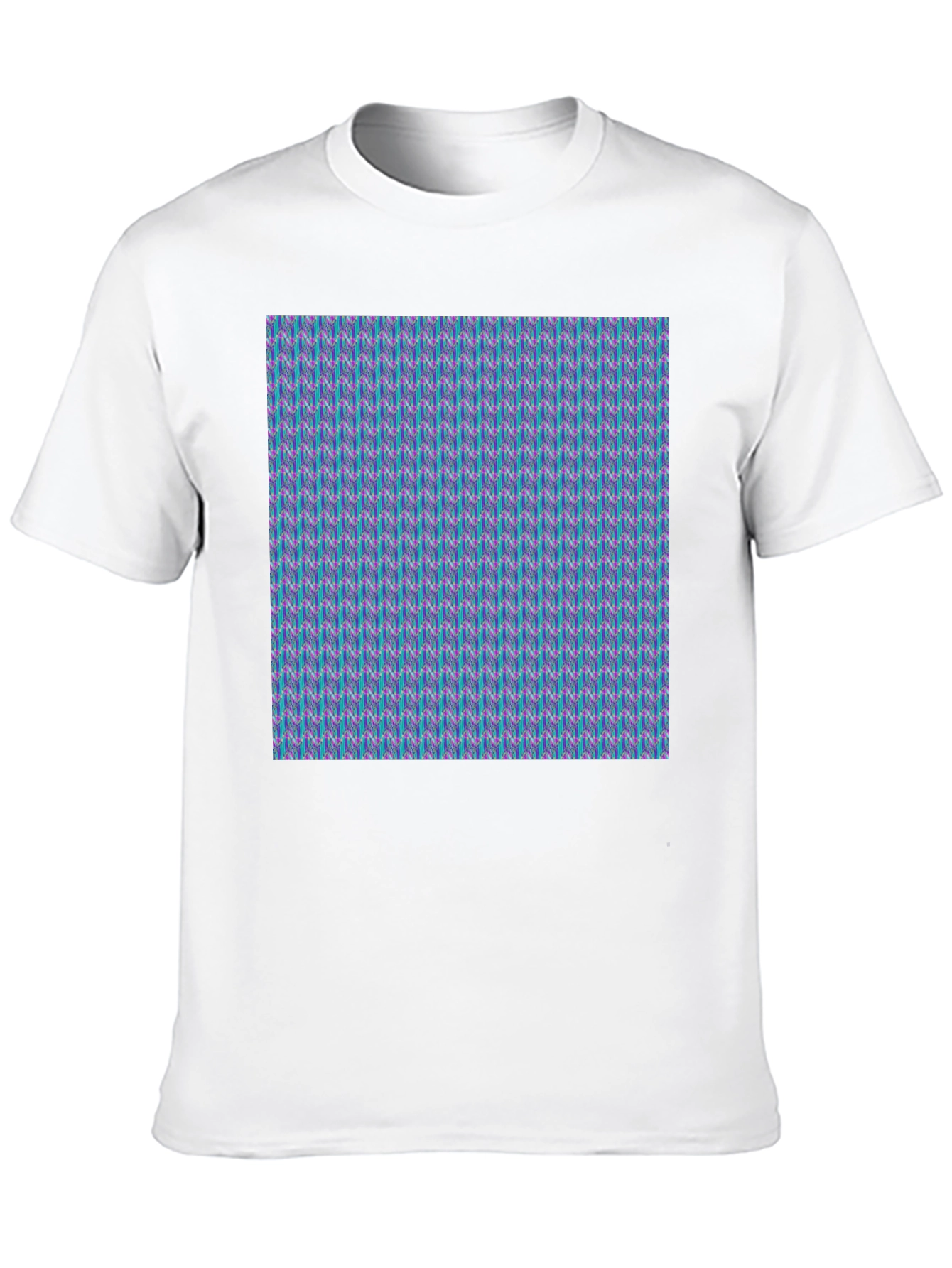 Patterned Crew Neck T-Shirt - Modern Style