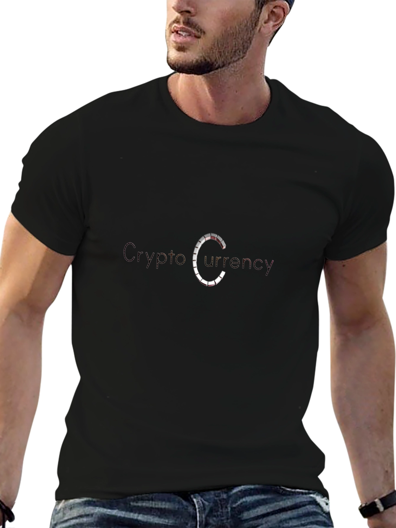 Crypto Currency Design T-Shirt - Black Comfortable Fit
