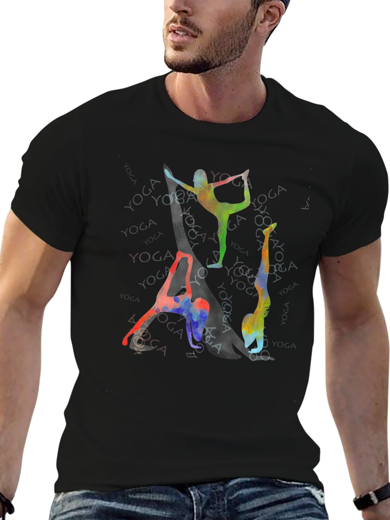 Yoga Poses Graphic Print T-Shirt