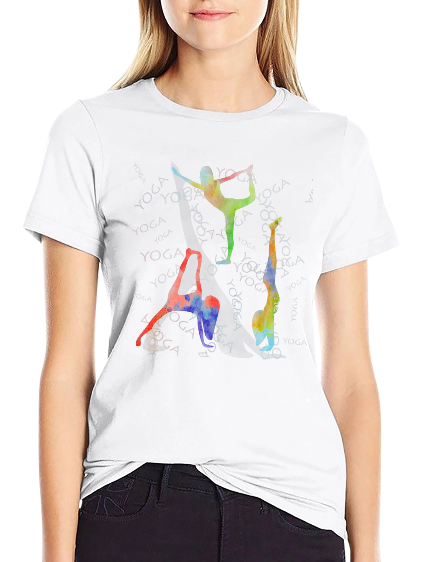 Yoga Poses Graphic Print T-Shirt