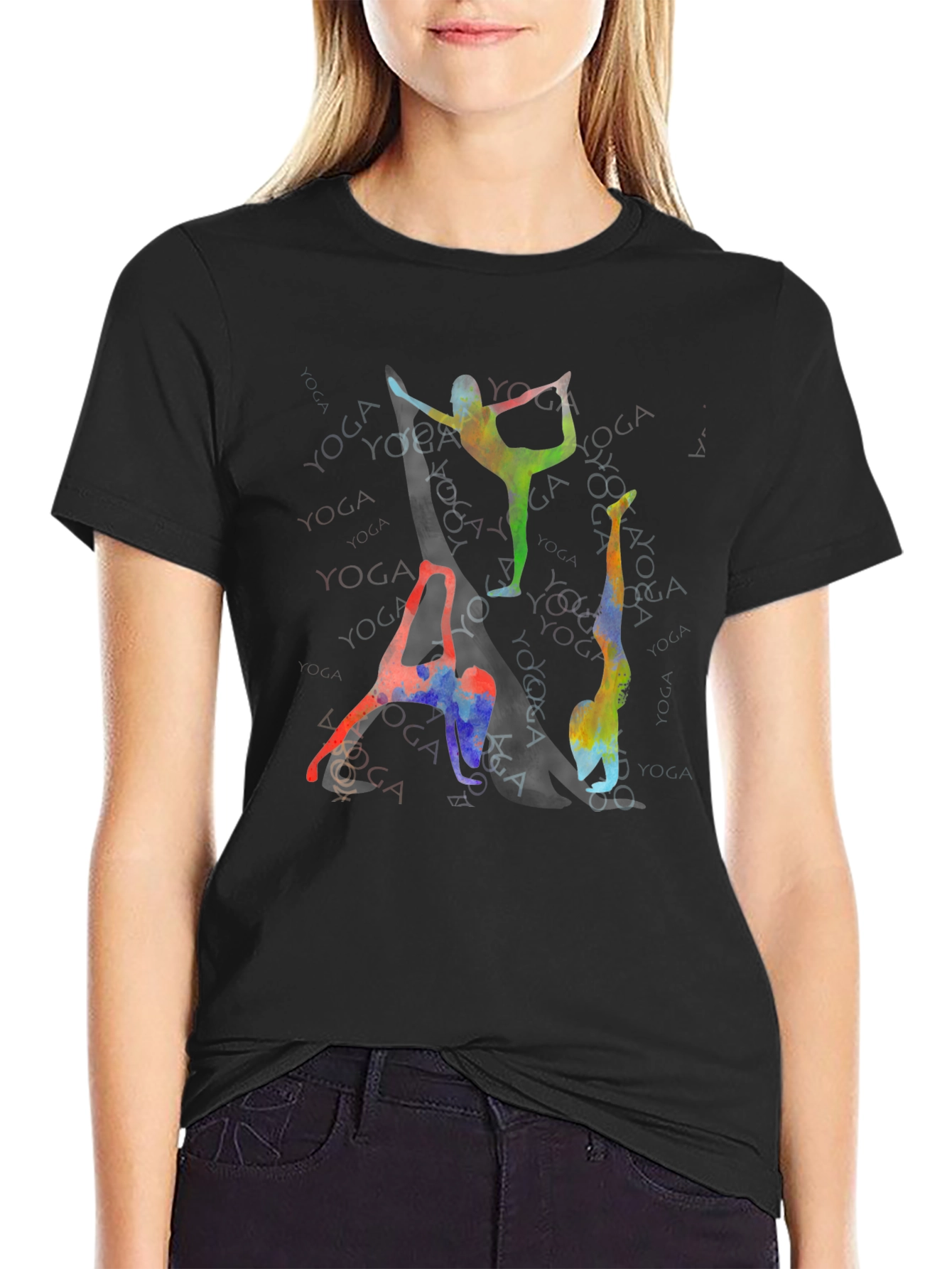 Yoga Poses Graphic Print T-Shirt