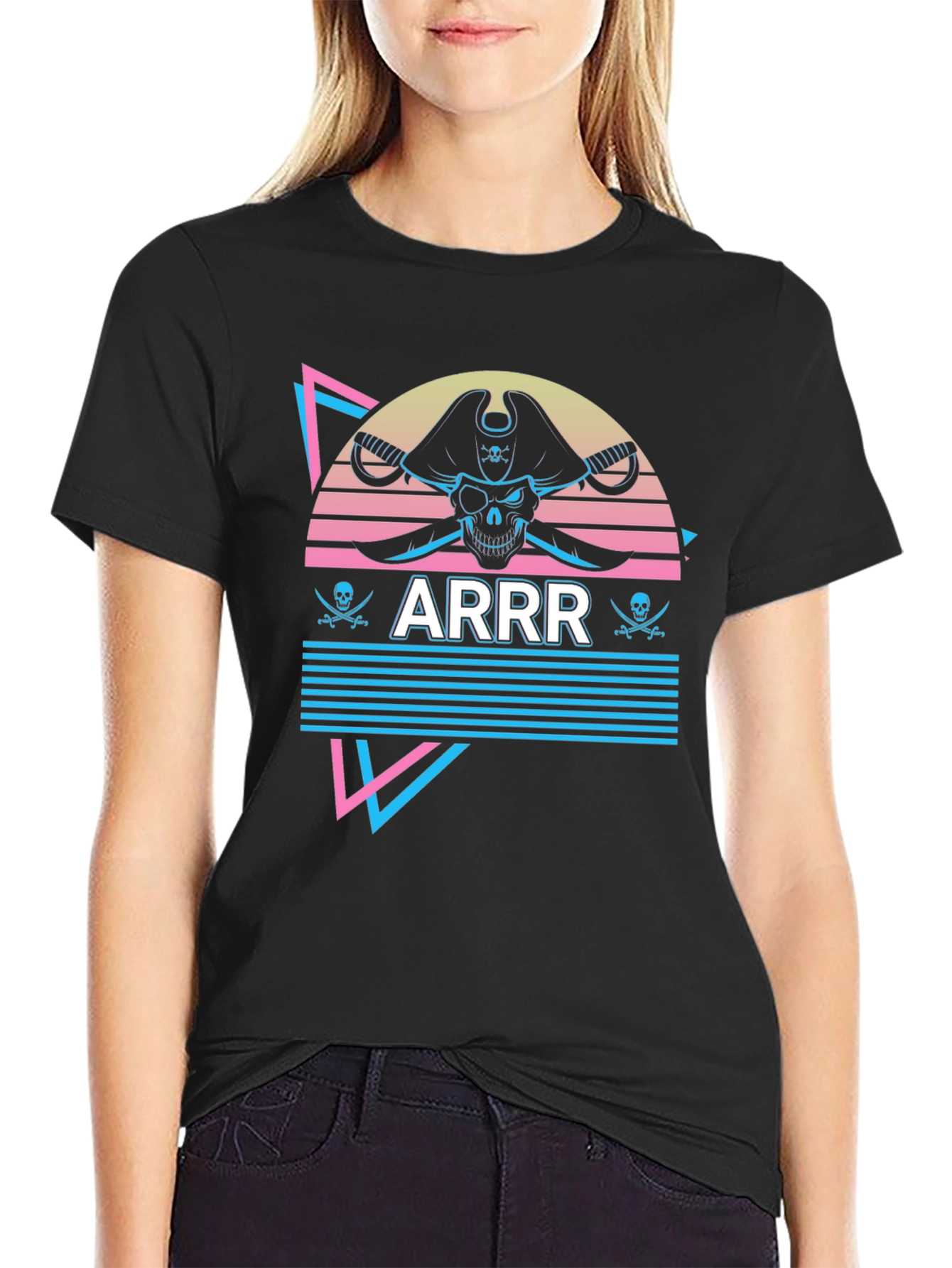 Retro Pirate T-Shirt - ARRR Skull Design