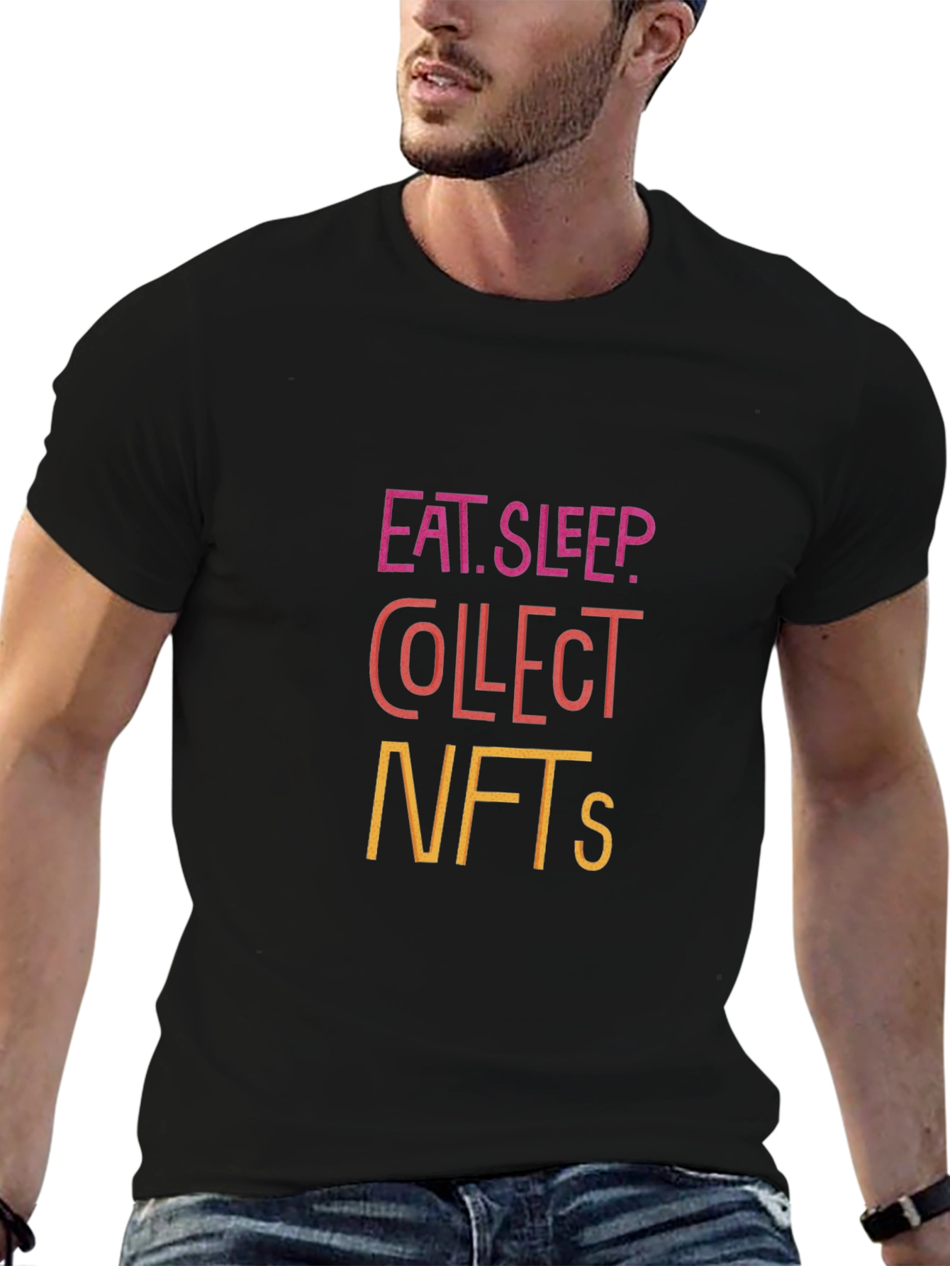Eat Sleep Collect NFTs Graphic T-Shirt