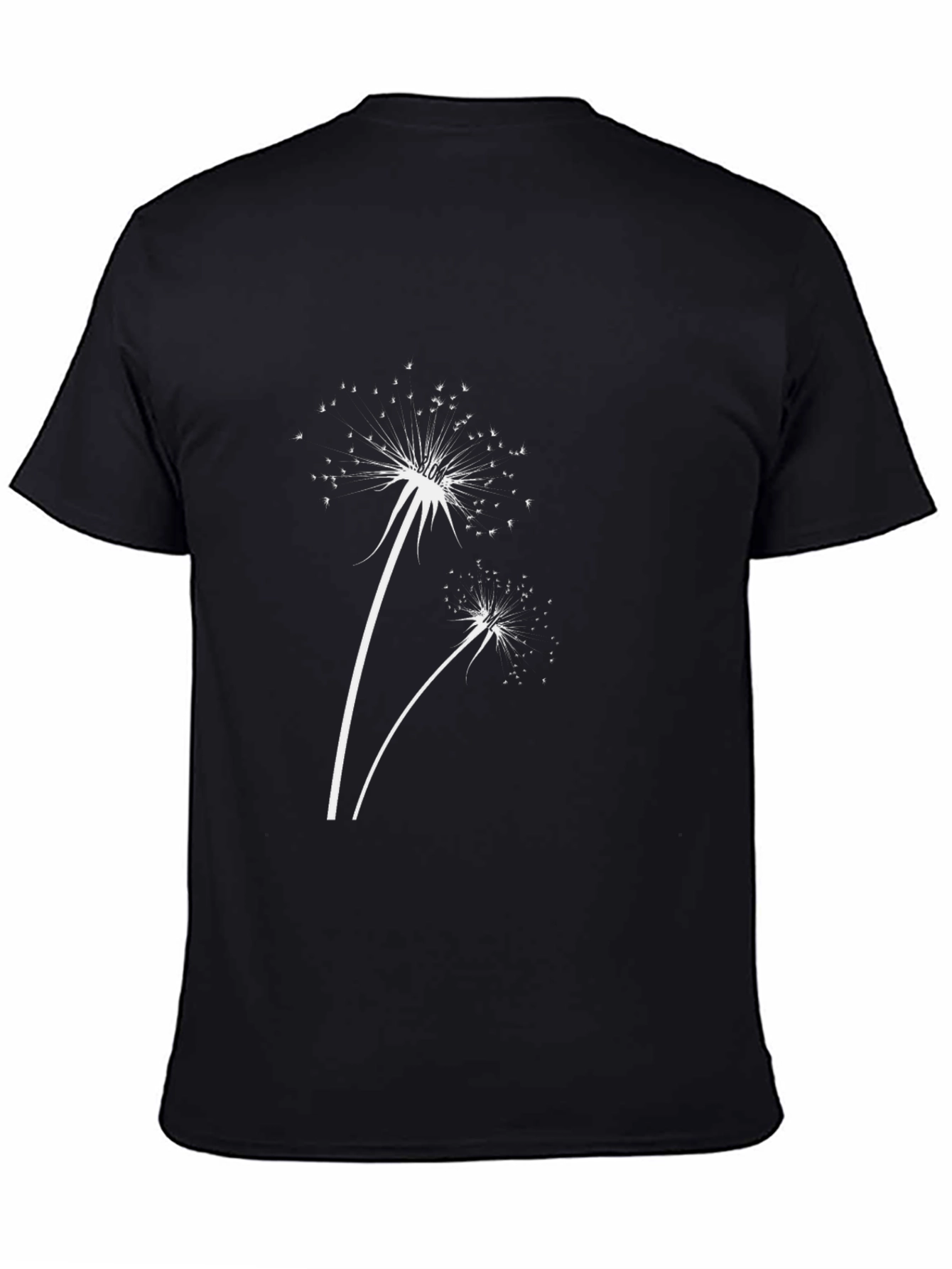 Dandelion Print Black T-Shirt - Stylish & Casual