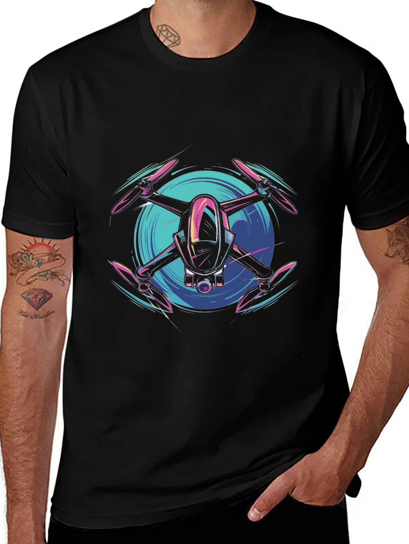 Drone Graphic Tee - Modern Tech Style