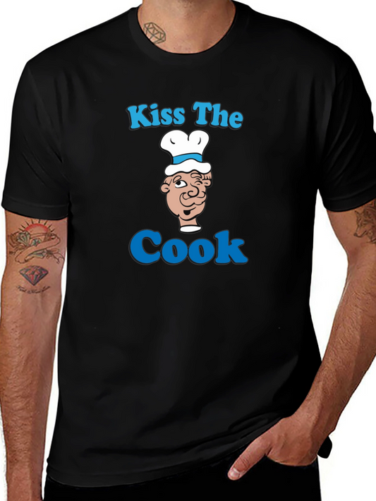 Kiss The Cook Graphic T-Shirt - Funny Chef Tee