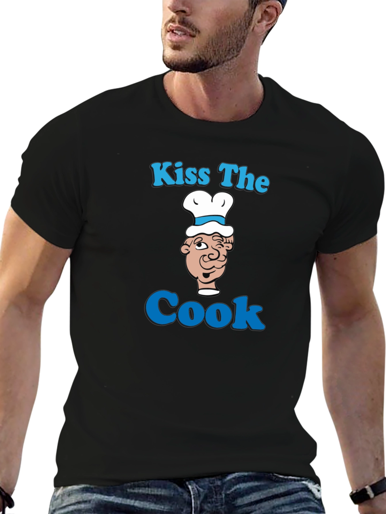 Kiss The Cook Graphic T-Shirt - Funny Chef Tee