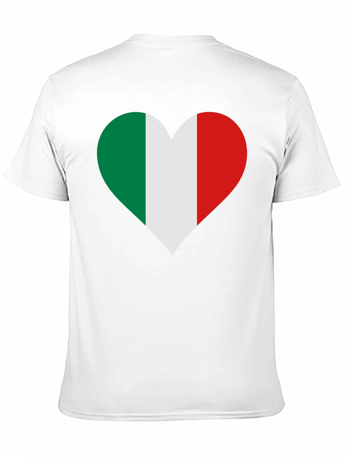 Italian Flag Heart Black T-Shirt