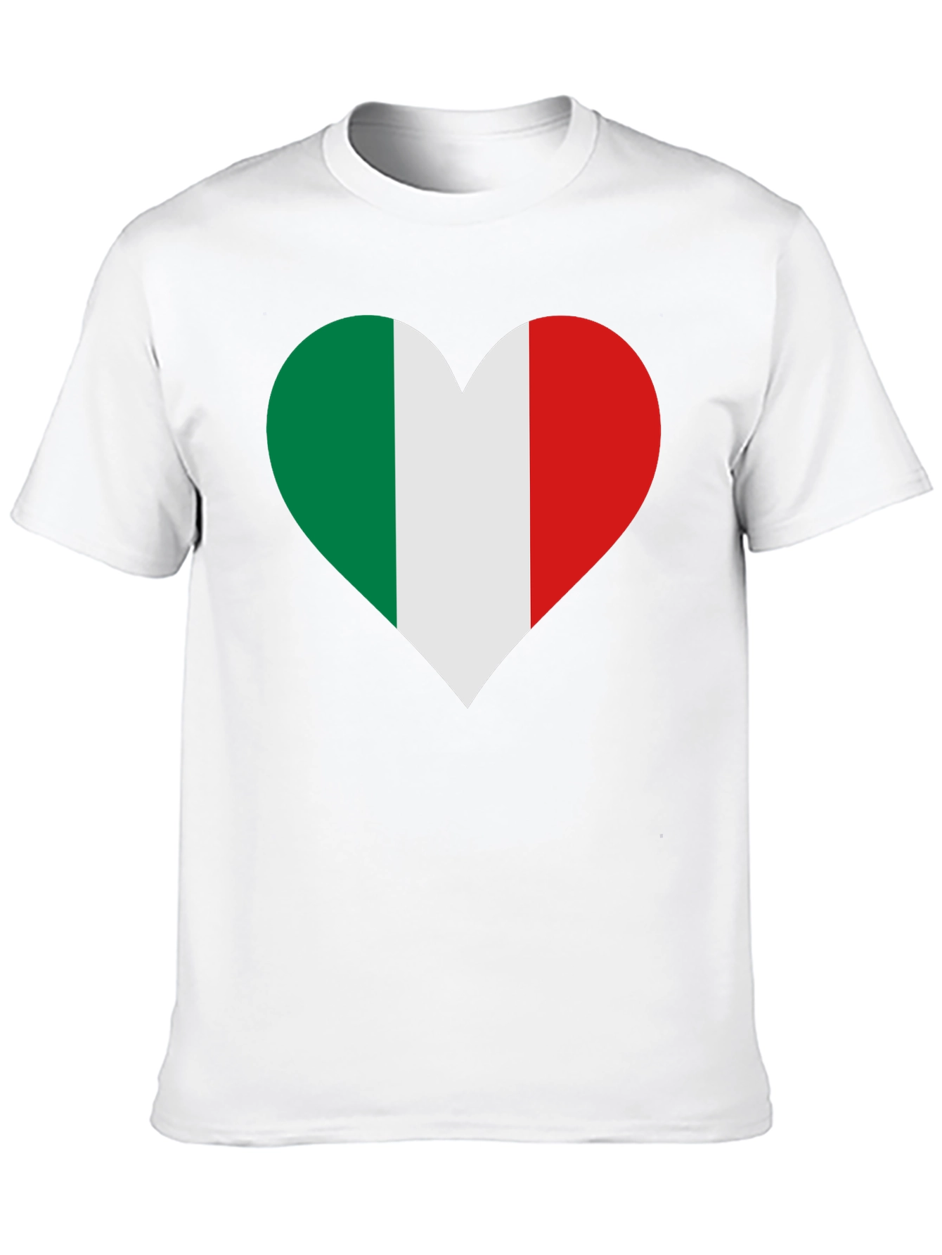Italian Flag Heart Black T-Shirt