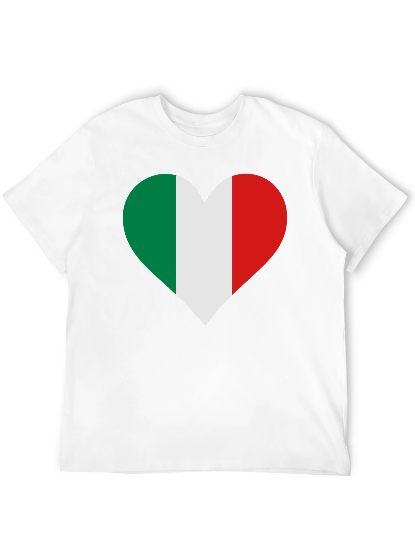 Italian Flag Heart Black T-Shirt