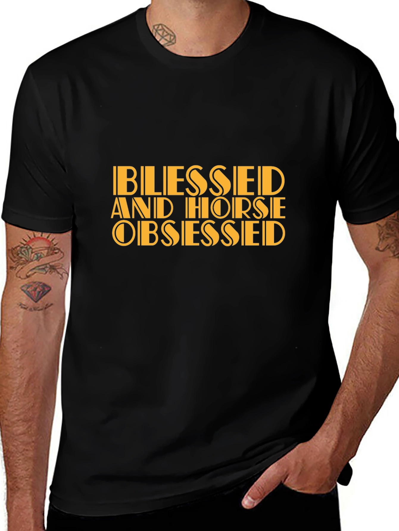 Blessed and Horse Obsessed Graphic Tee
