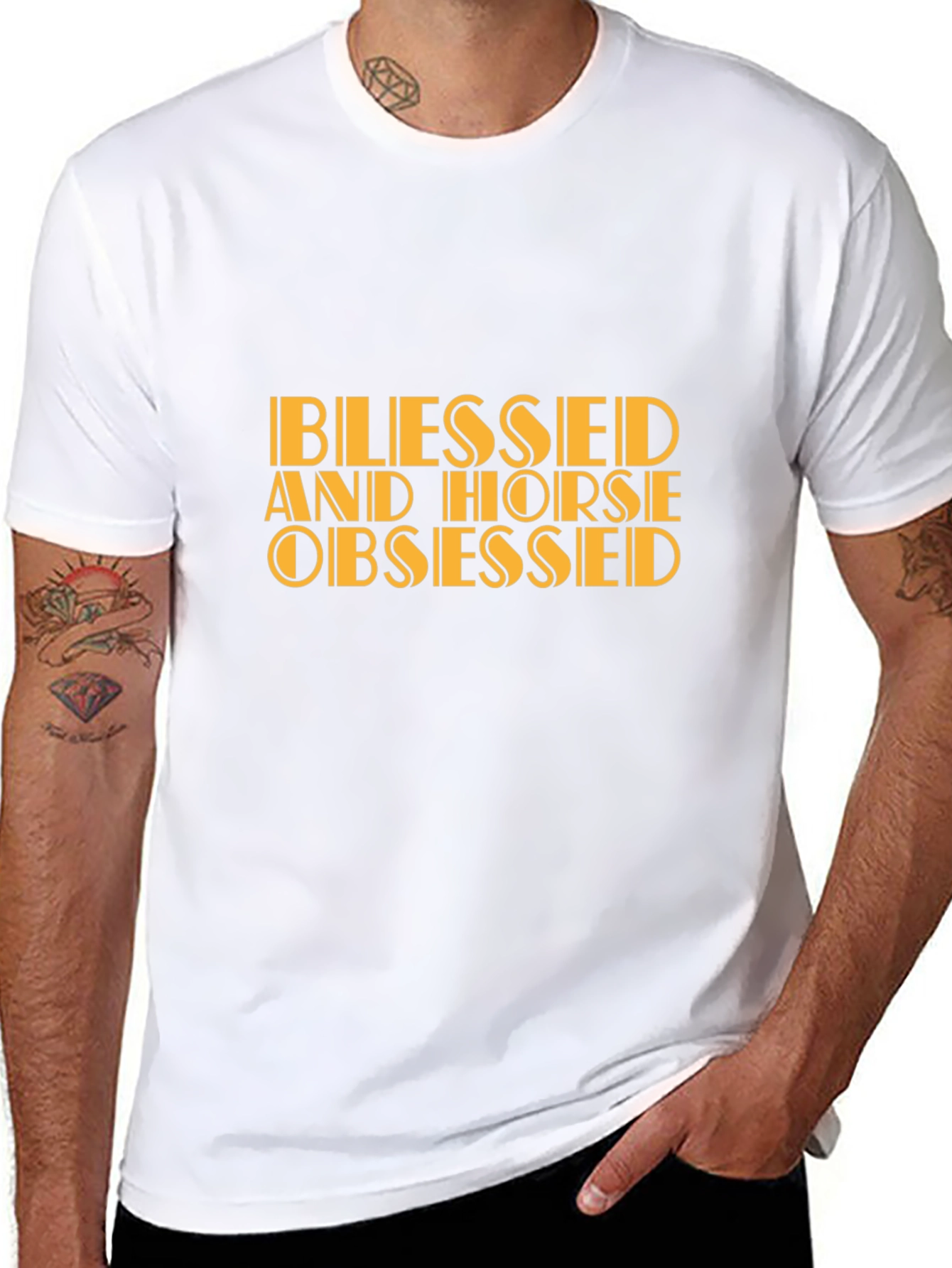 Blessed and Horse Obsessed Graphic Tee