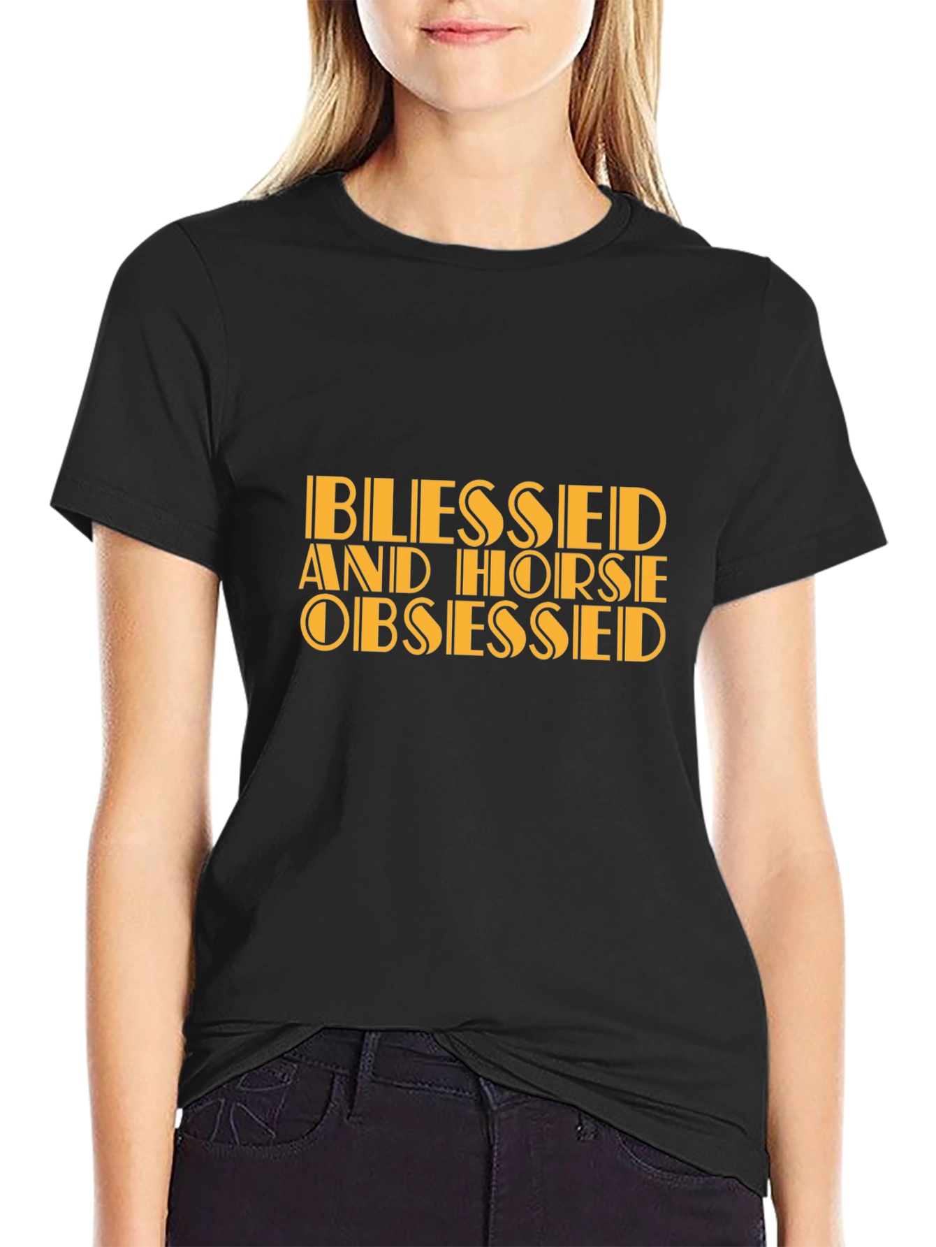 Blessed and Horse Obsessed Graphic Tee