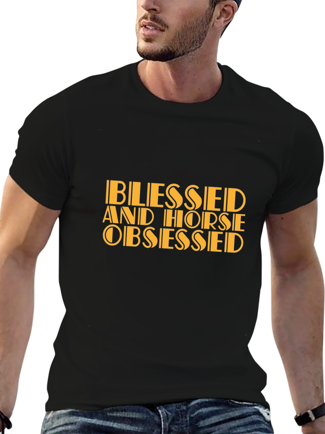 Blessed and Horse Obsessed Graphic Tee