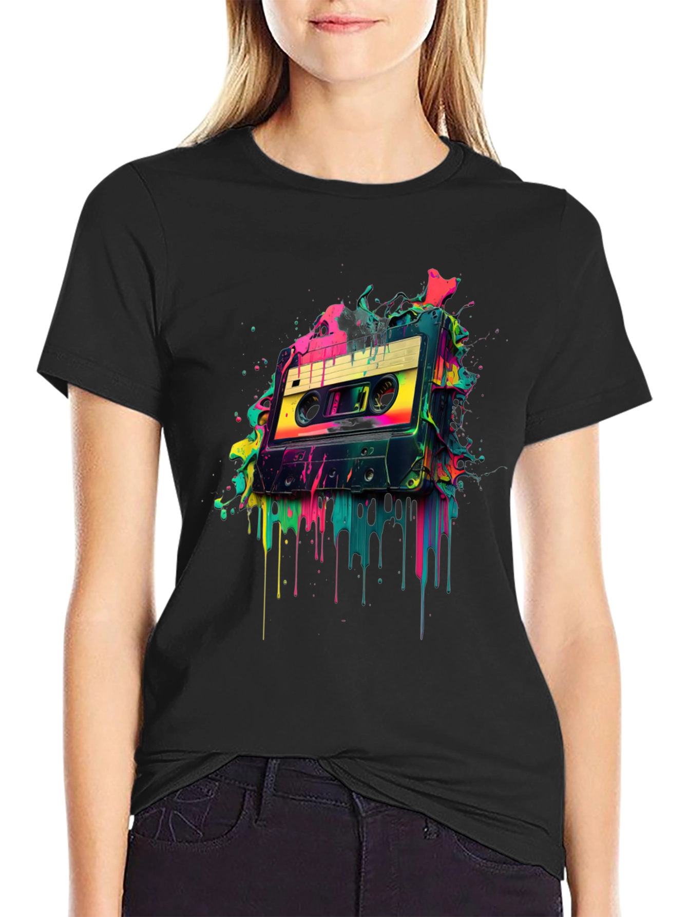 Retro Cassette Tape Graphic Tee - 80s Vibes