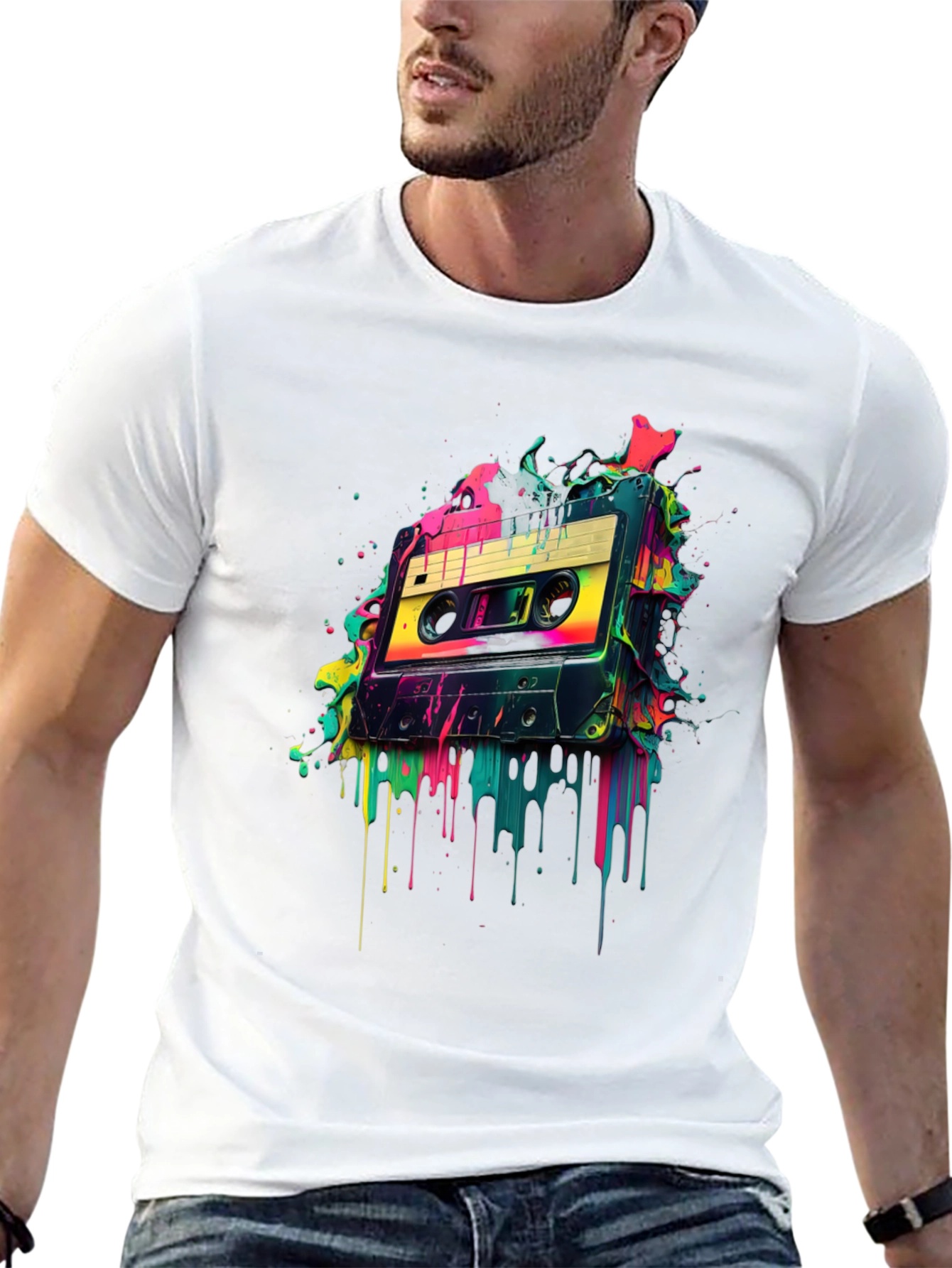 Retro Cassette Tape Graphic Tee - 80s Vibes
